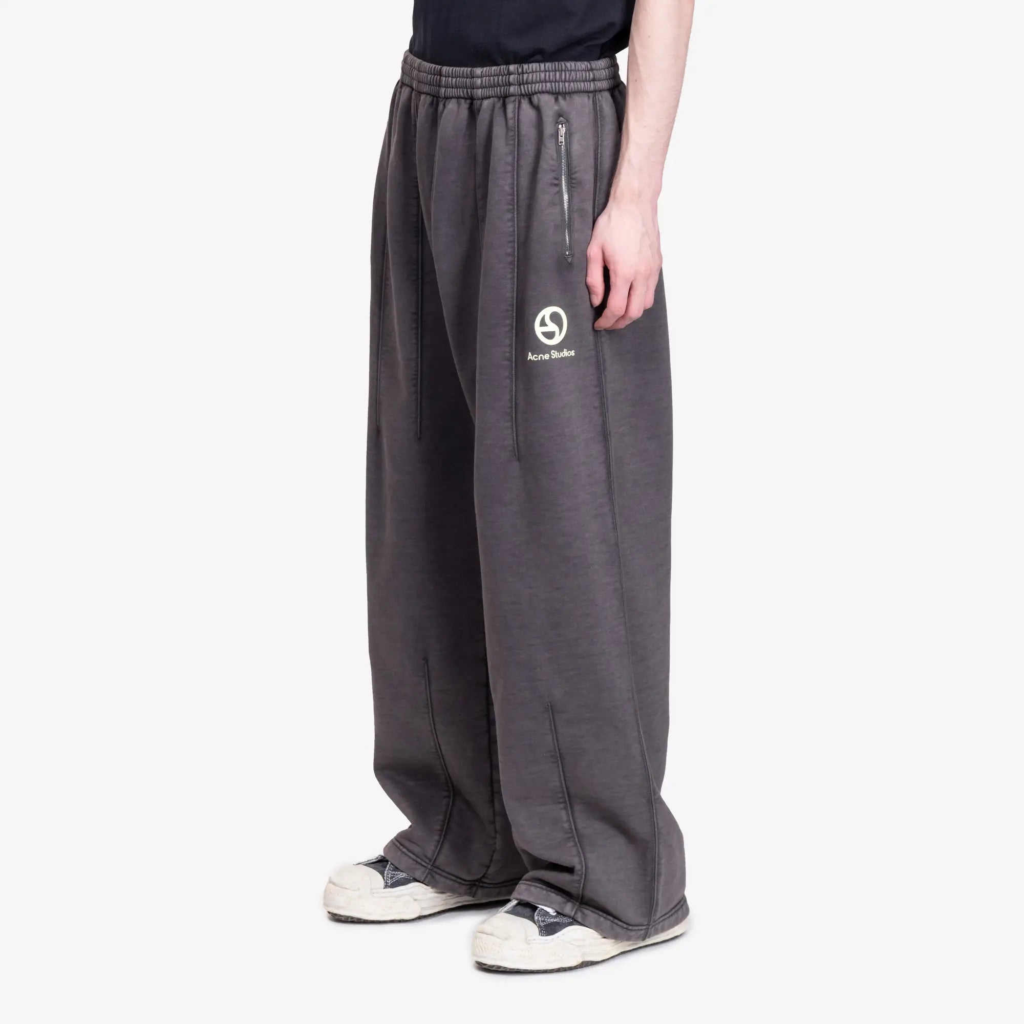 Acne Studios Logo Sweatpants Faded Black - 3