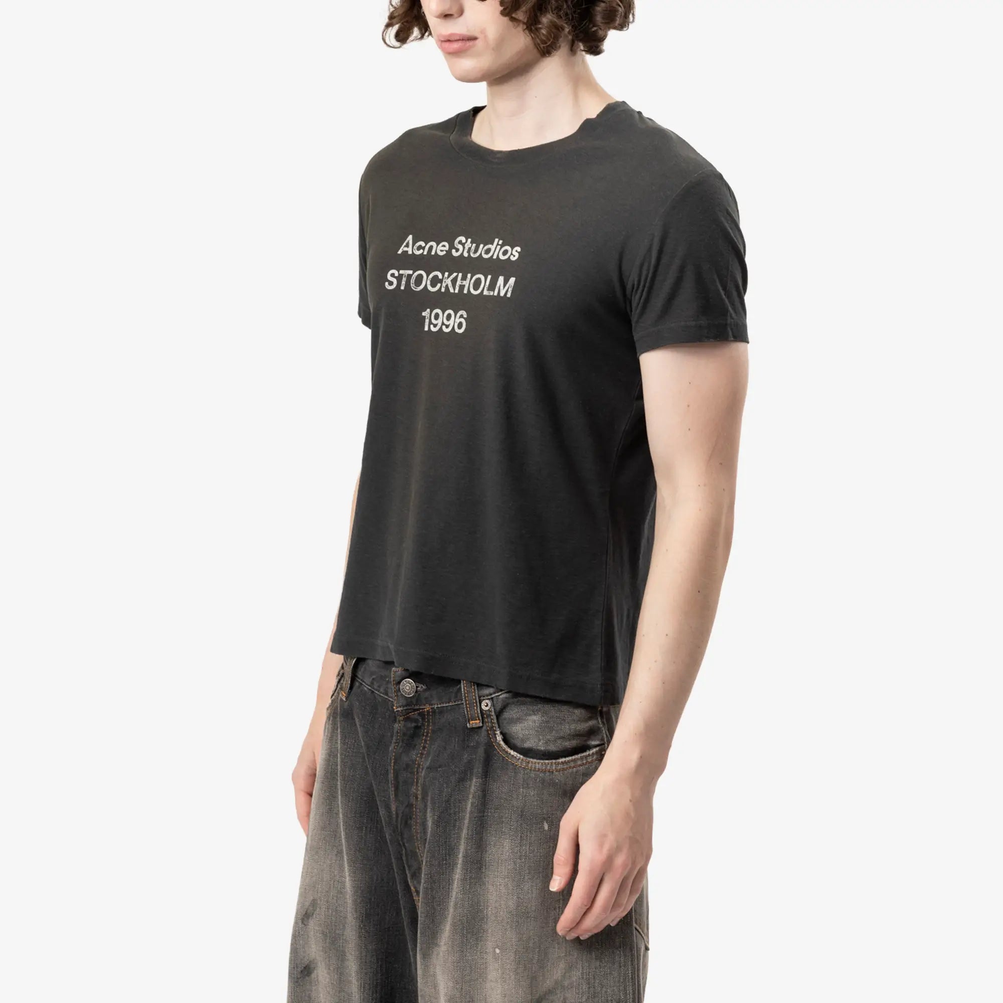 Acne Studios Logo T-Shirt Faded Black - 3