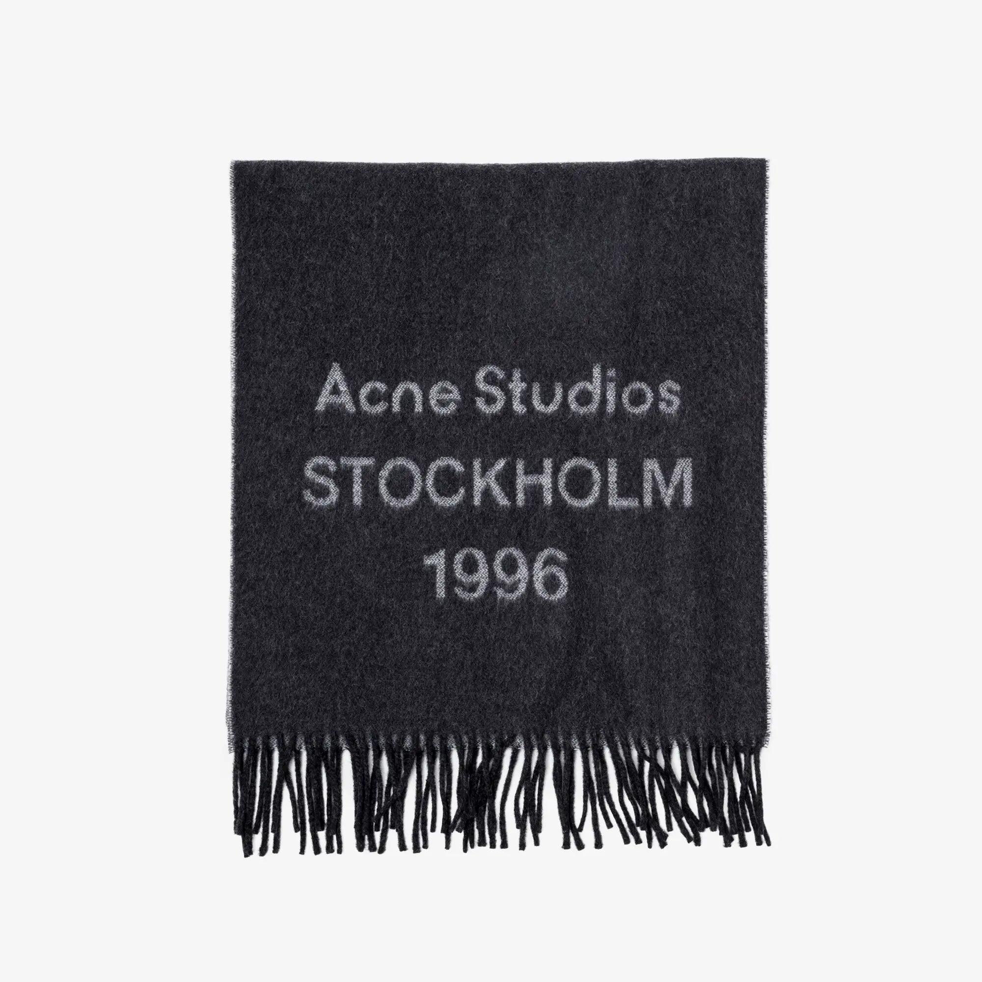 Acne Studios Logo Wide Scarf Black/White - 1