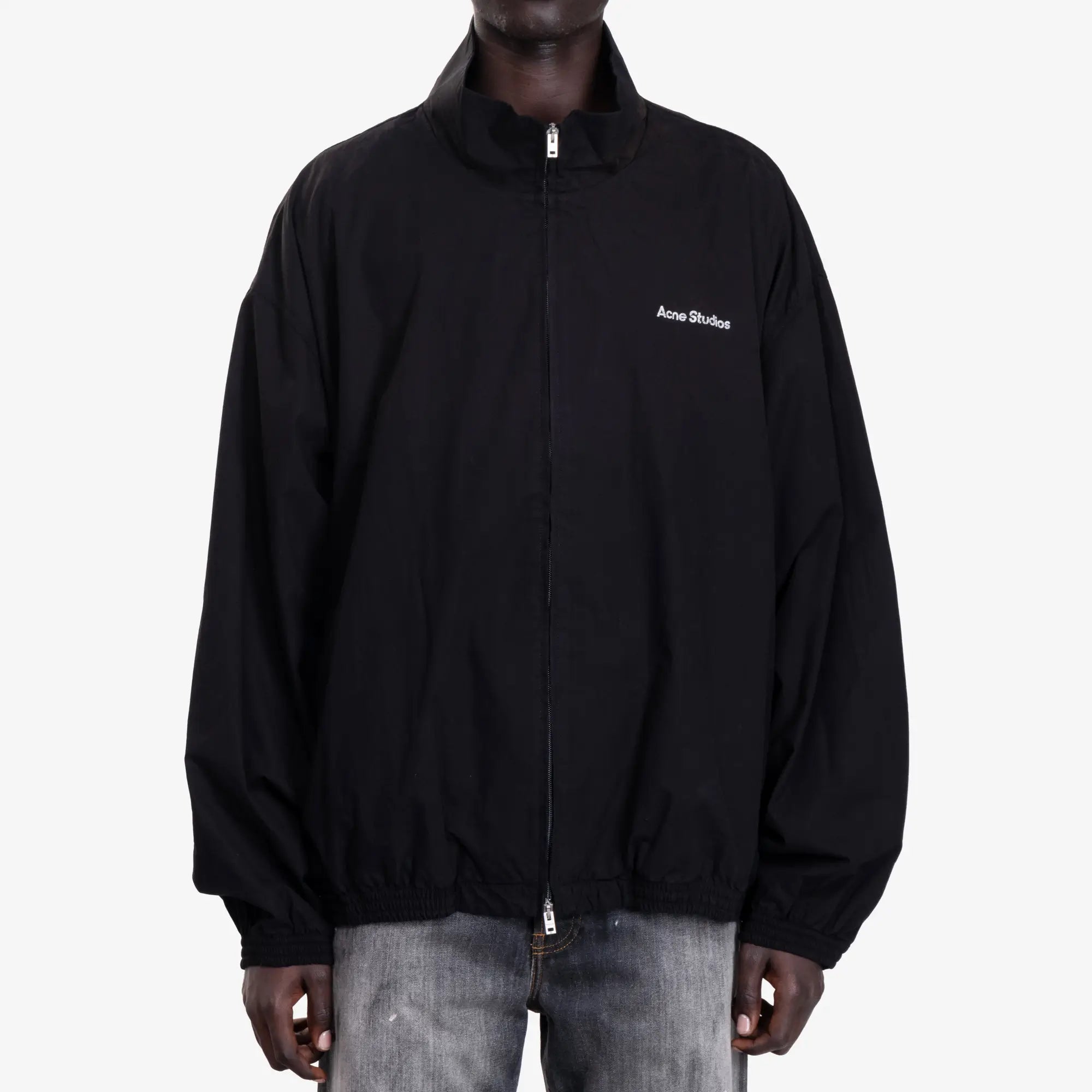 Acne Studios Logo Zipper Jacket Black - 1