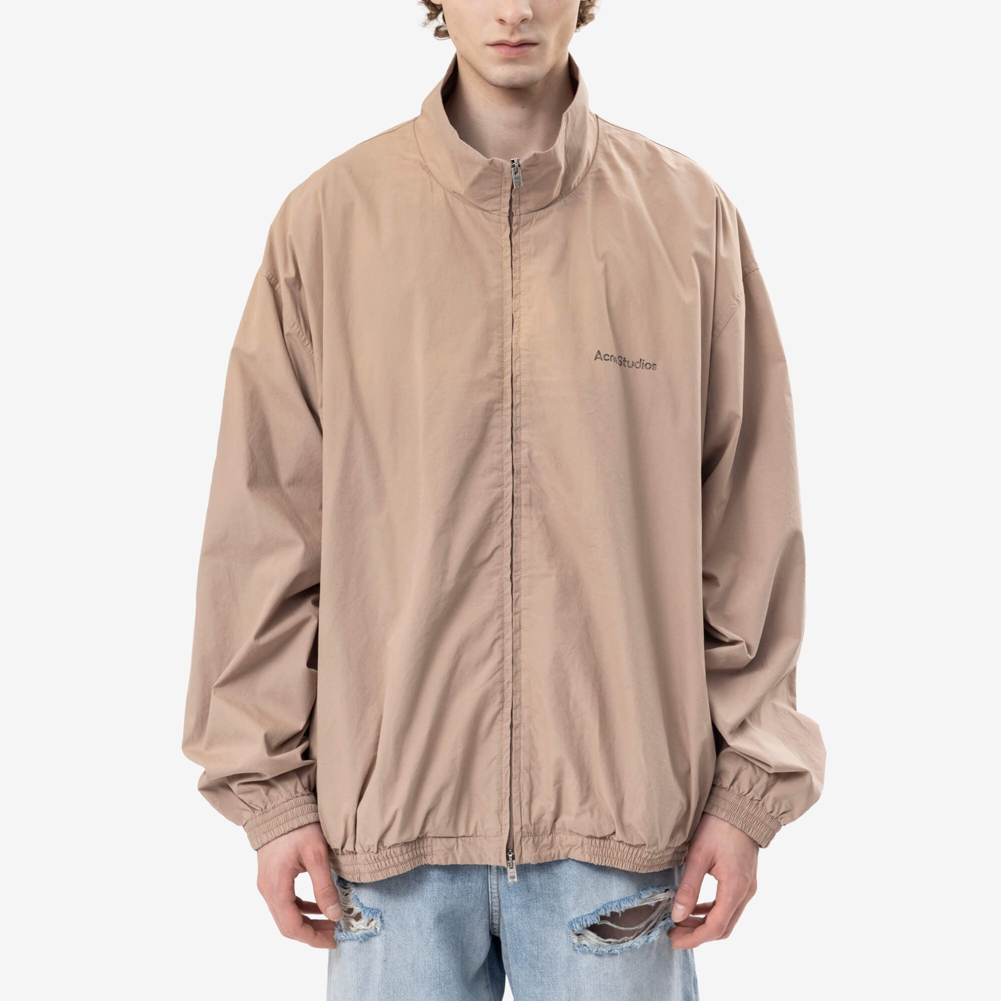 Acne Studios Logo Zipper Jacket Mushroom Beige-1