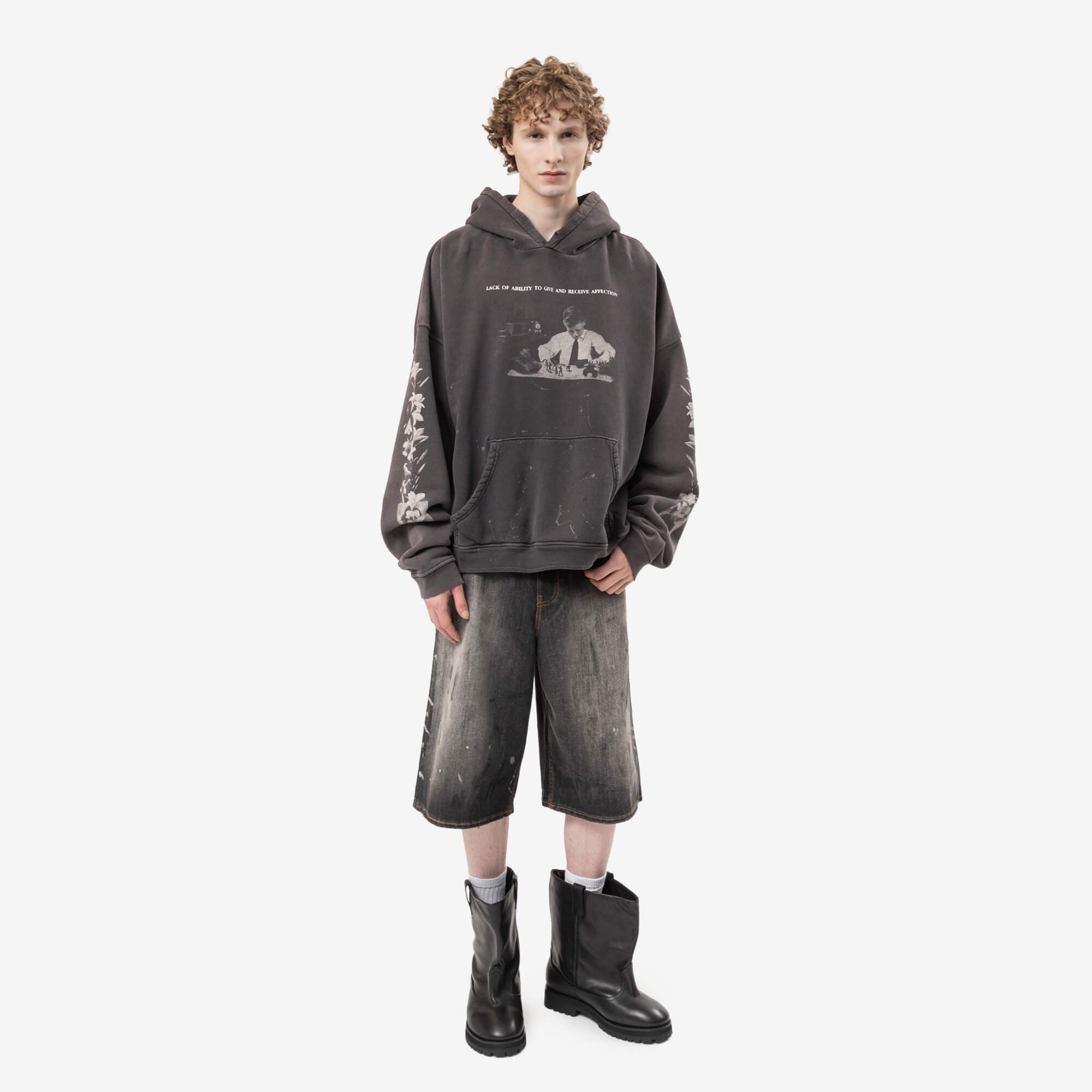 Acne Studios Loose Fit Denim Shorts Black-2