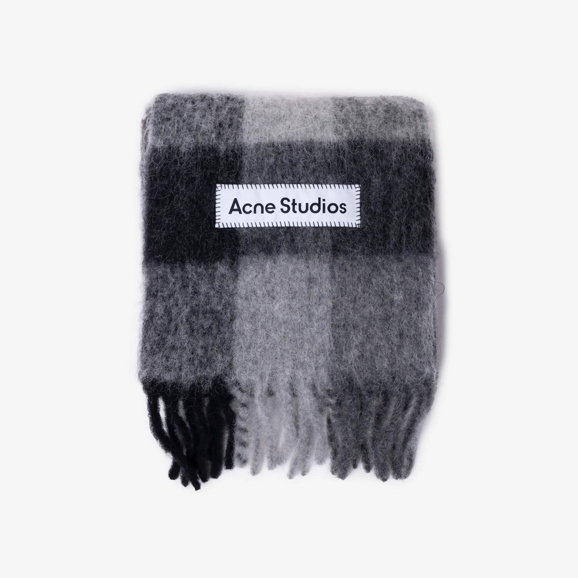 Acne Studios Mohair Checked Scarf Dark Black/Grey/Dark Grey - 1