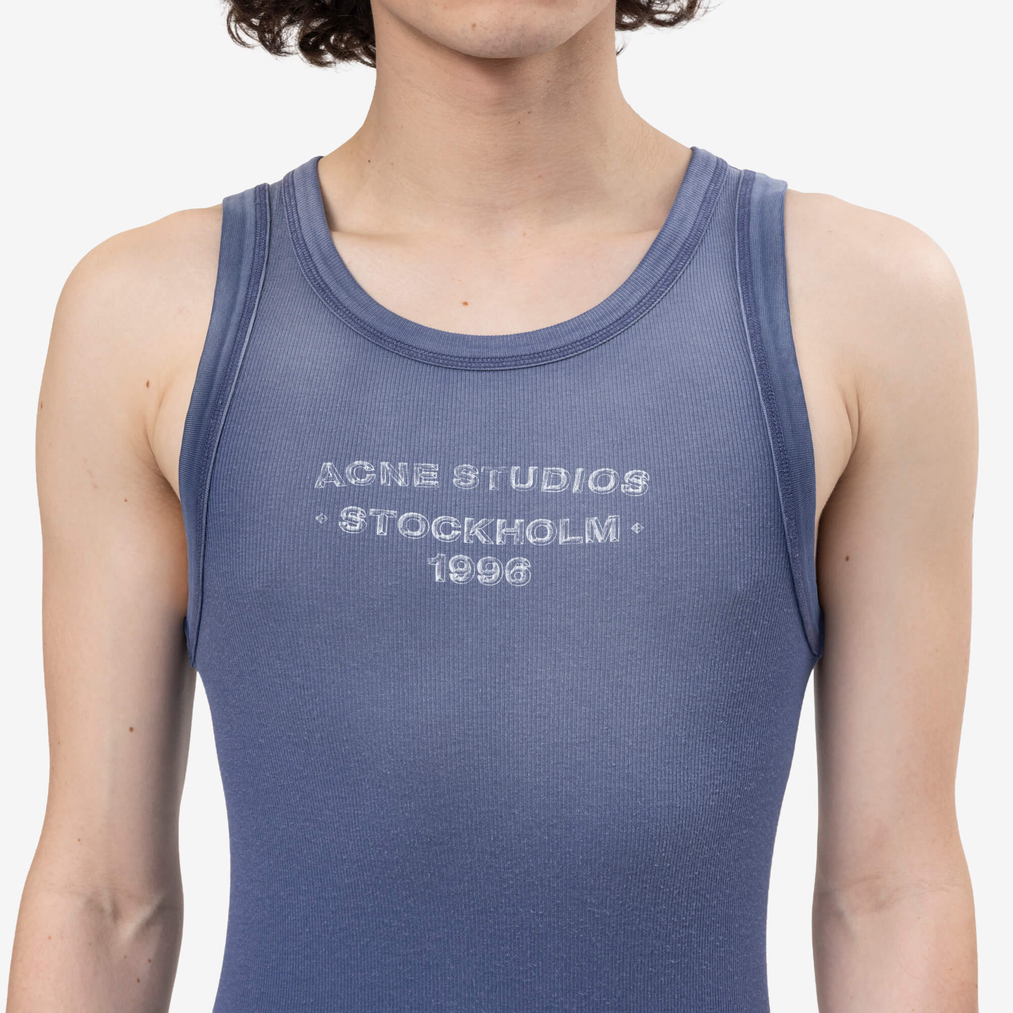 Acne Studios Sprayed Logo Tank Top Navy - 5