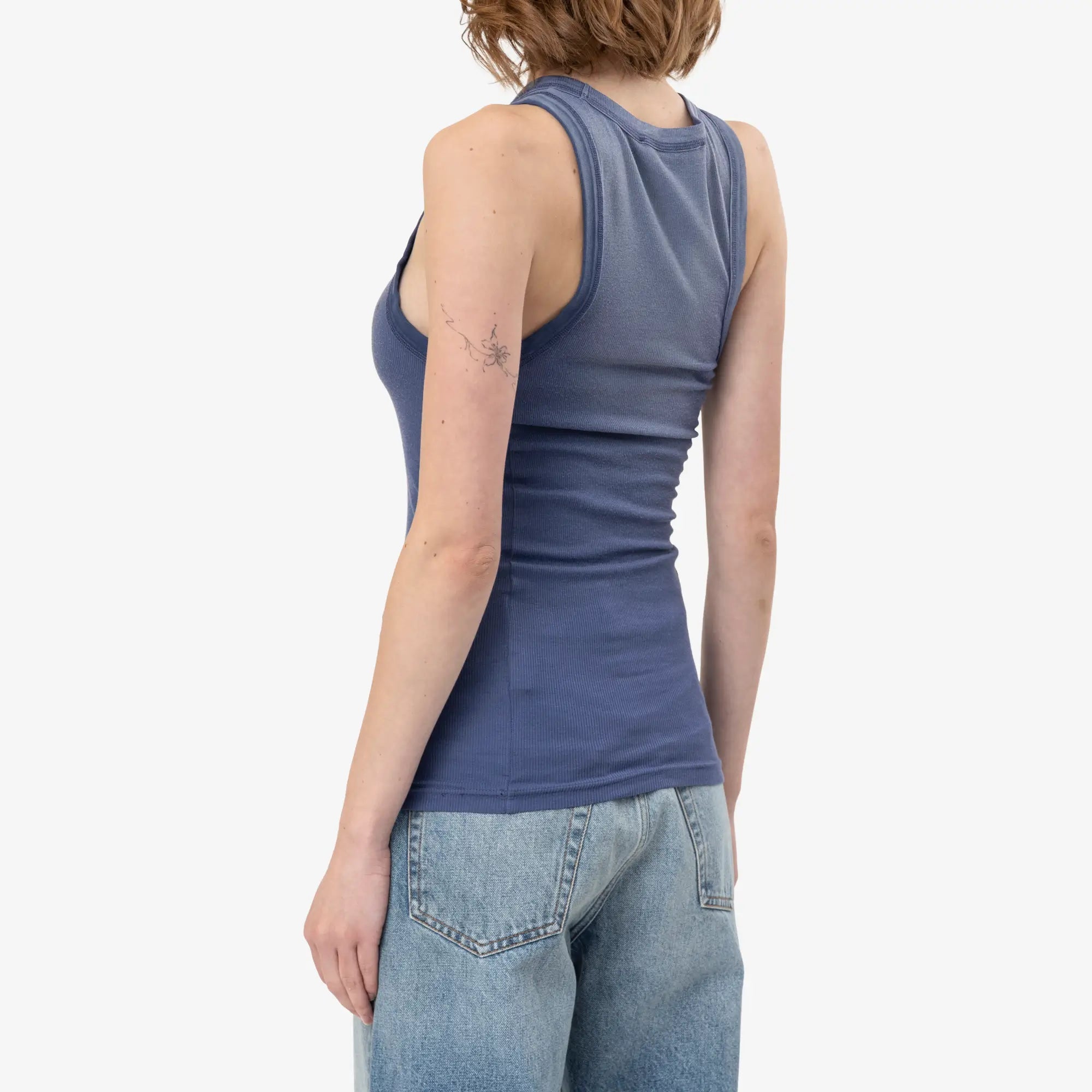 Acne Studios Sprayed Logo Tank Top Navy - 4