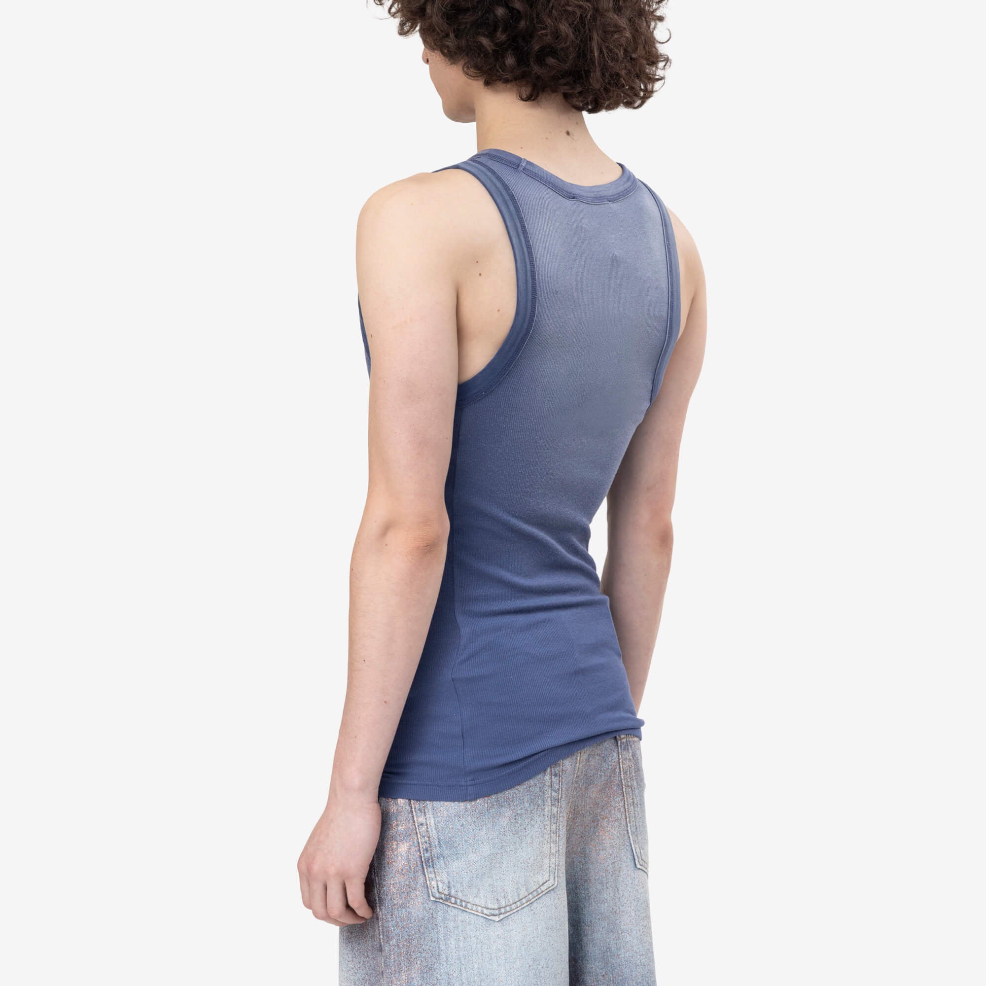 Acne Studios Sprayed Logo Tank Top Navy - 4