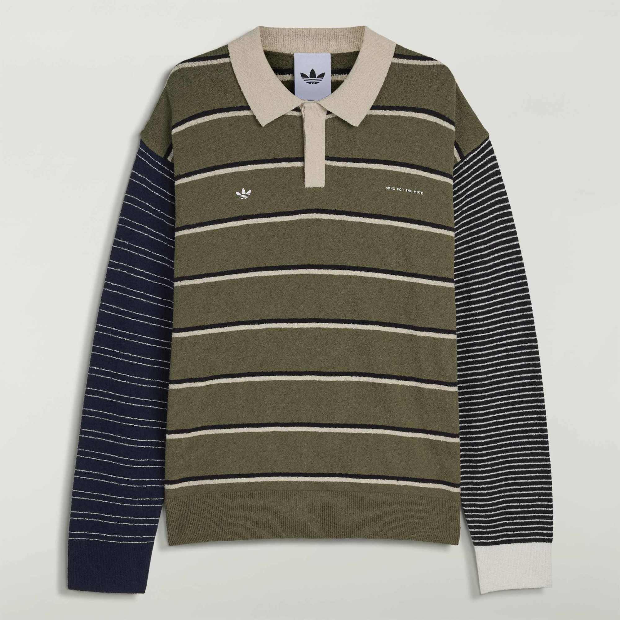 Adidas x Song for the Mute ADI007 Long Sleeve Polo Olive Strata - 1
