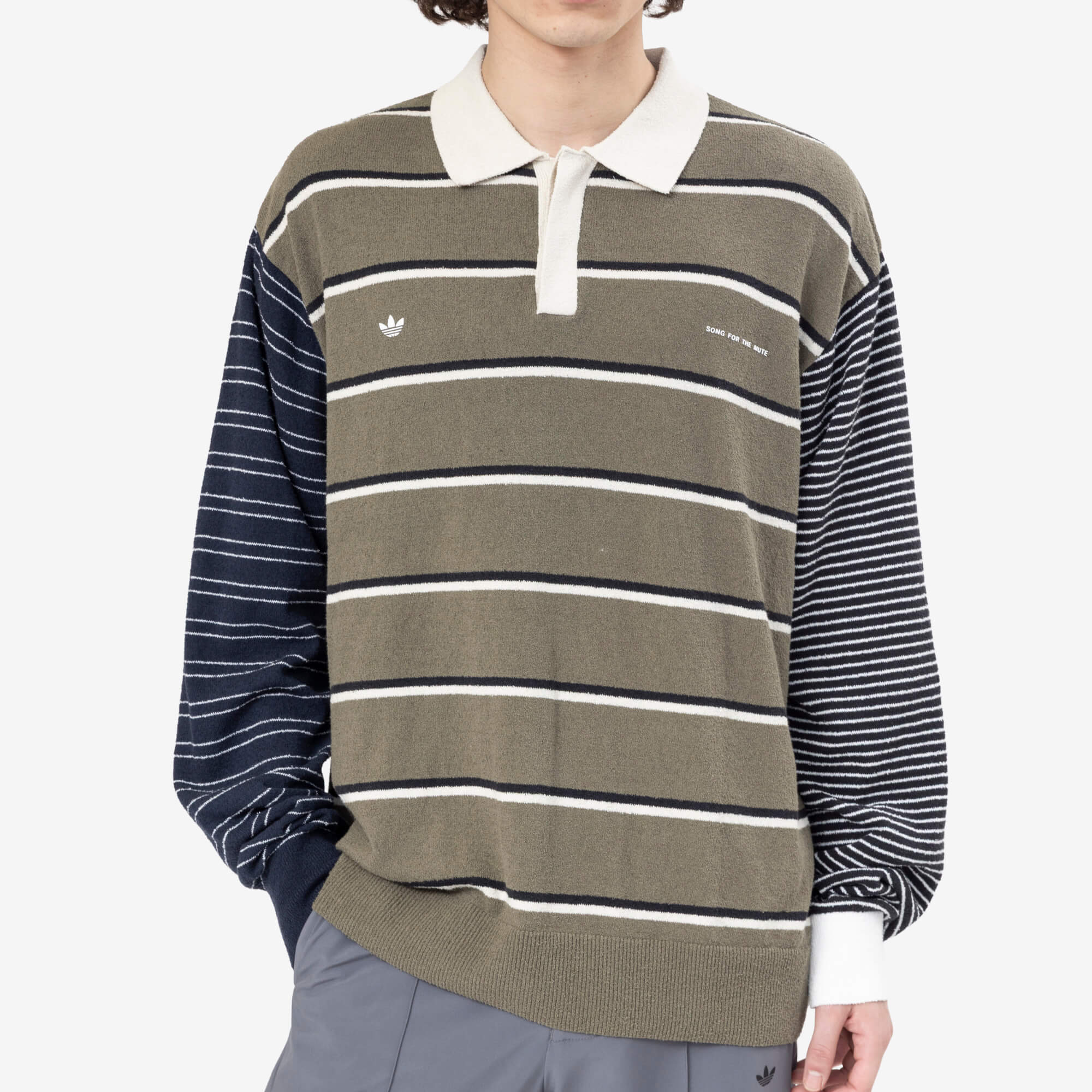 Adidas x Song for the Mute SFTM x Adidas 007 Long Sleeve Polo Olive Strata - 5