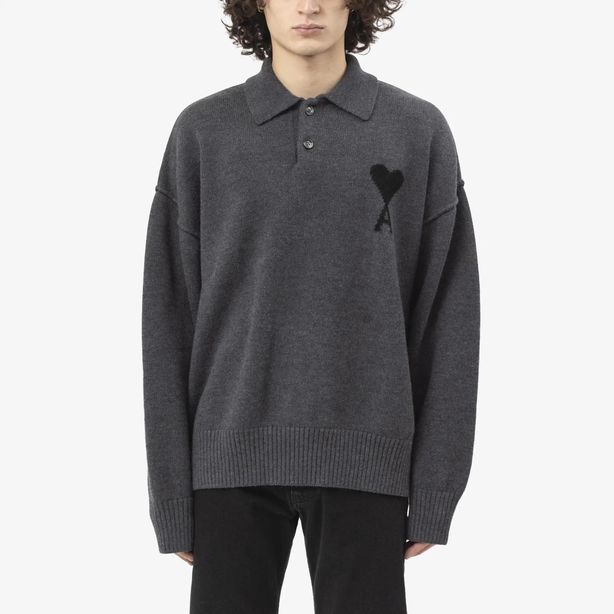AMI ADC Polo Heather Grey - 1