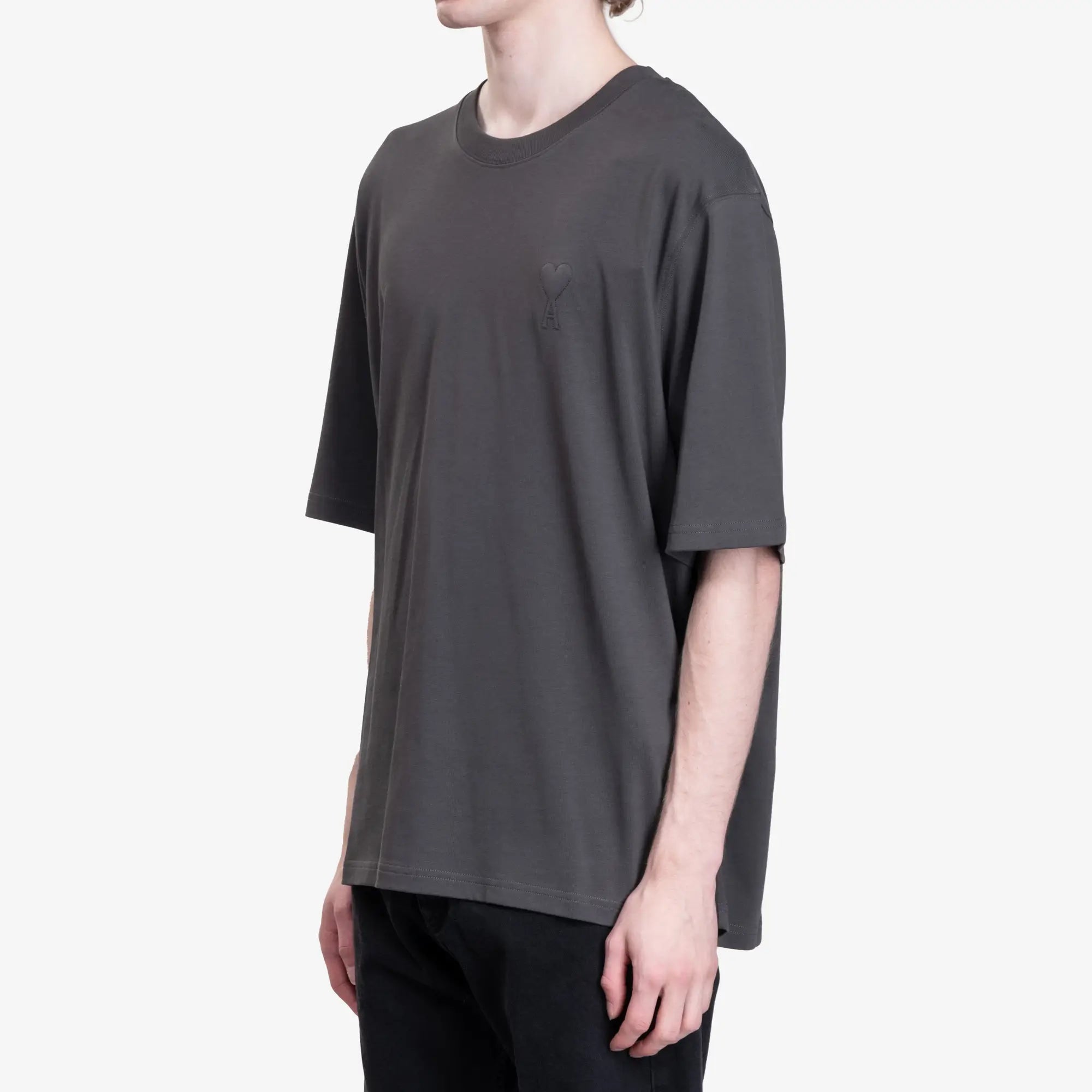 AMI Big ADC Embossed T-Shirt Anthracite - 3