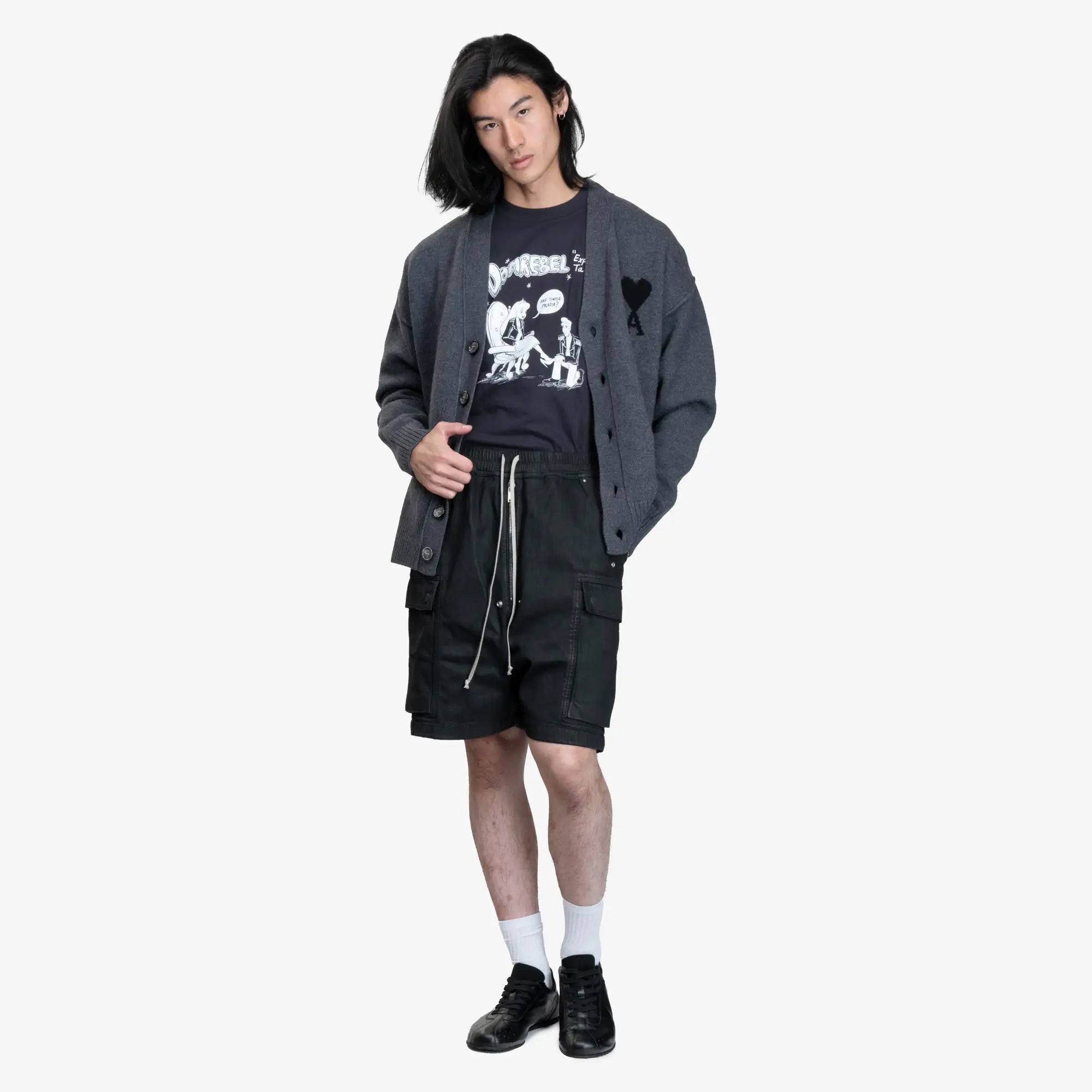 AMI Nappa Soft Sneakers Black - 2