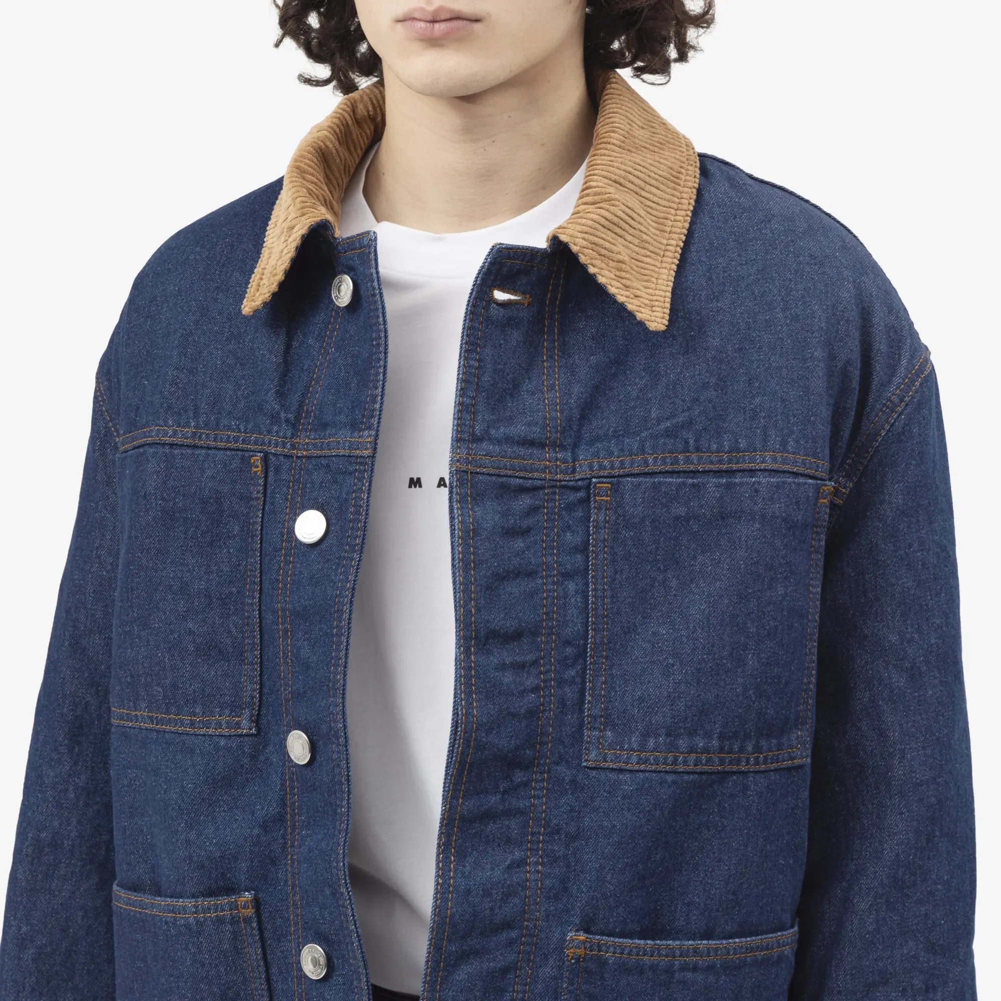 AMI Padded Worker Jacket Indigo - 5