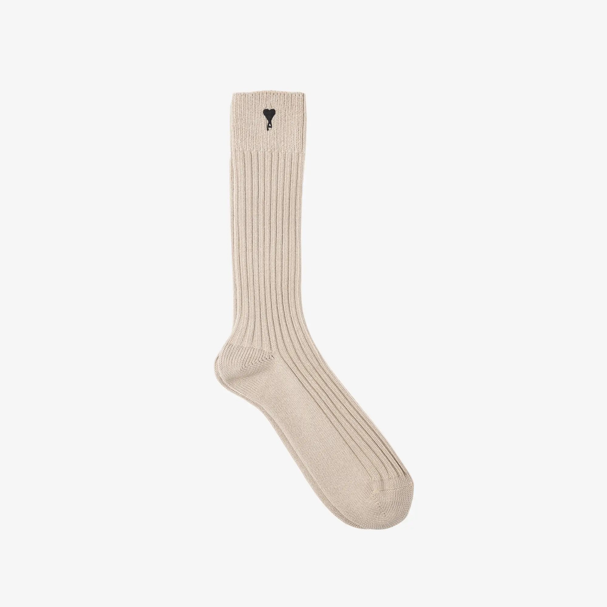 AMI Paris Ami de Coeur Socks Taupe Beige - 1