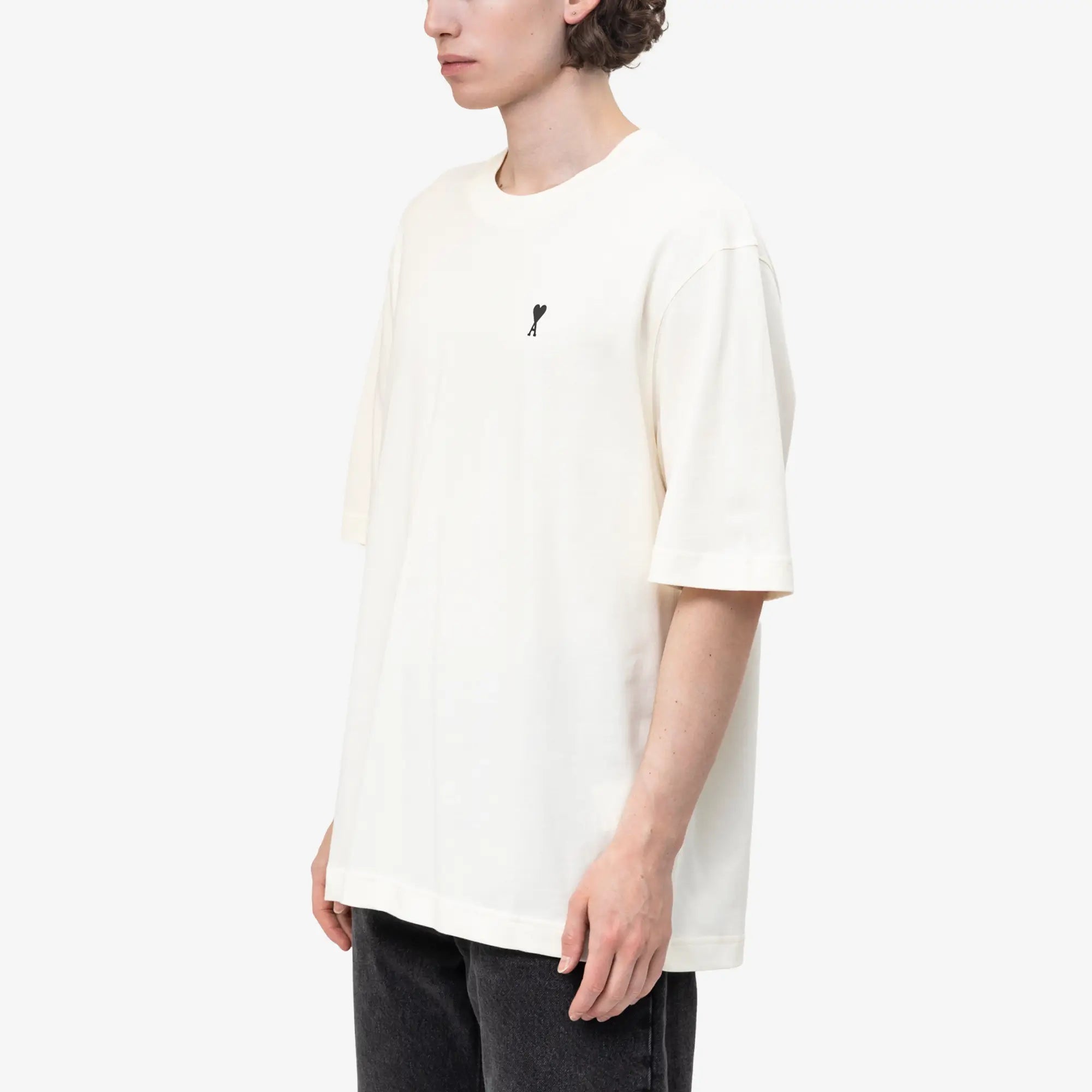 AMI Paris Place des Victoires Boxy T-Shirt White Cream - 3
