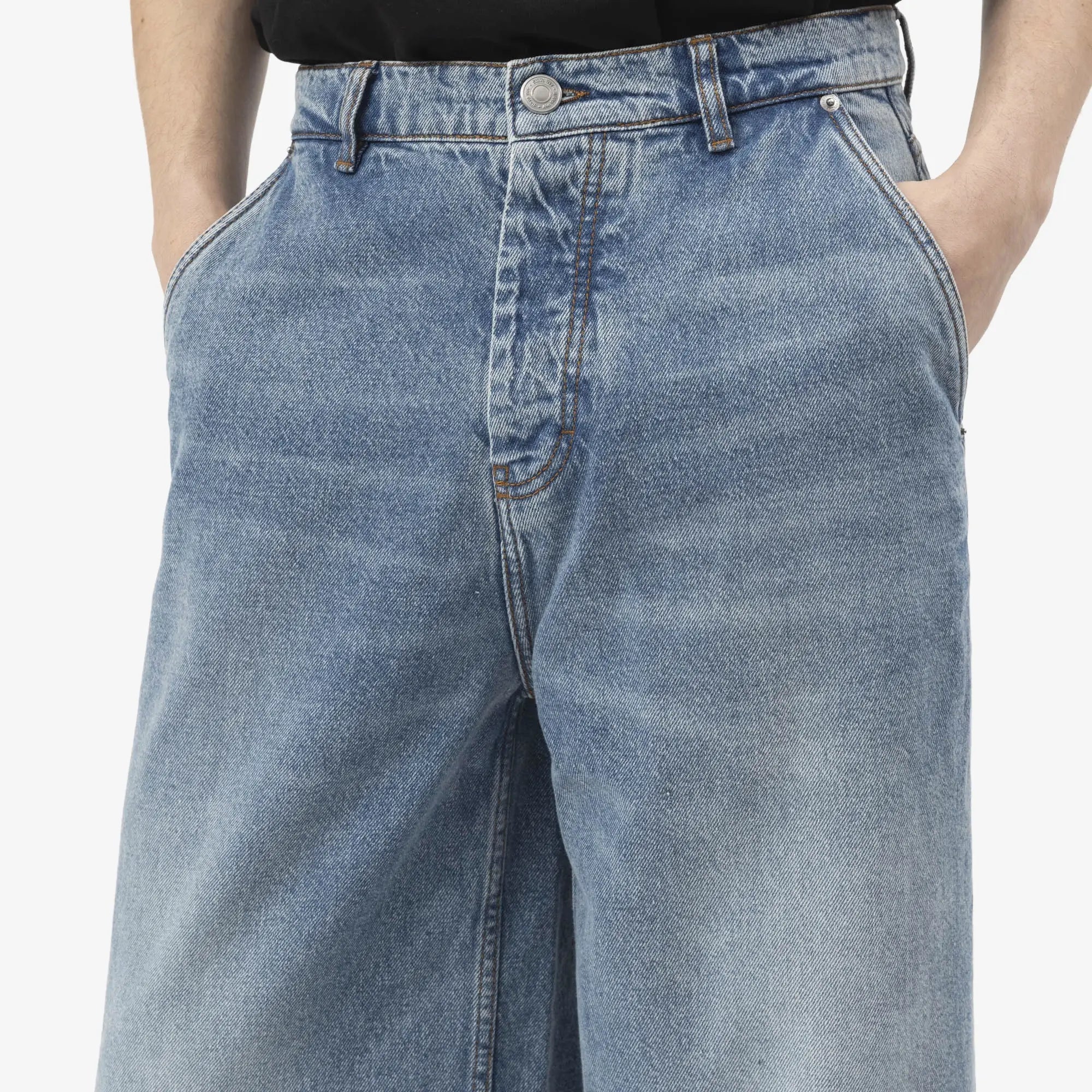 AMI Wide Fit Jeans Used Blue - 5