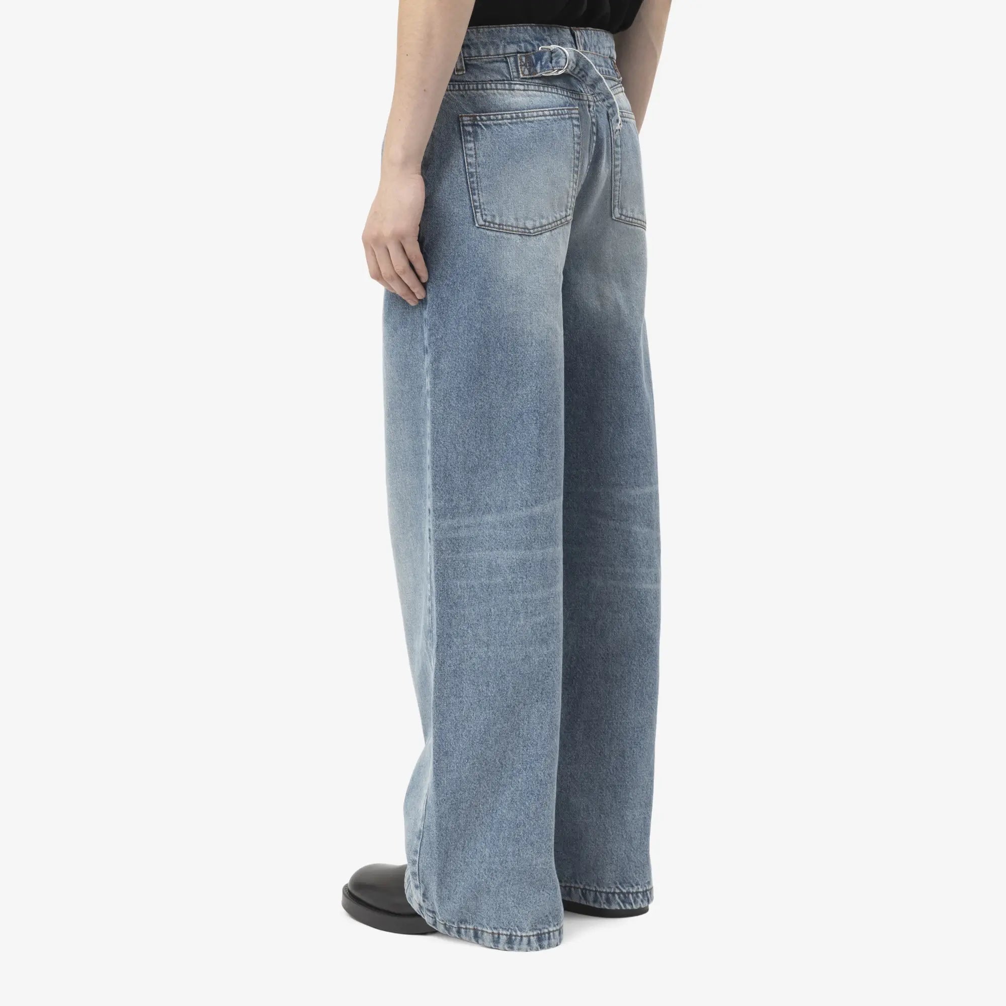 AMI Wide Fit Jeans Used Blue - 4