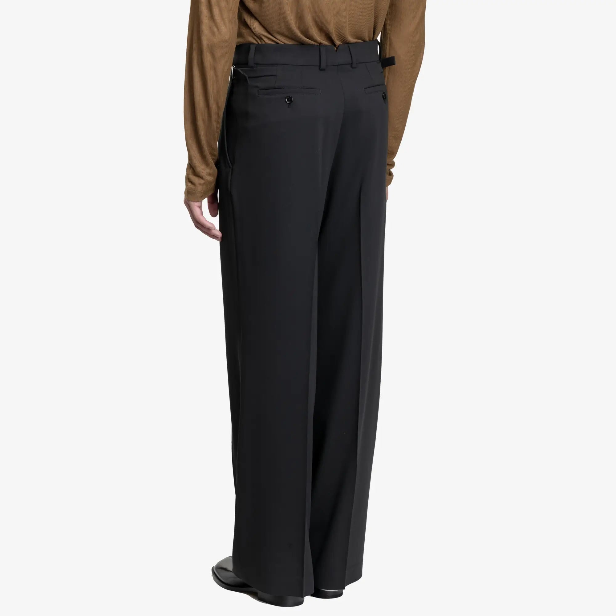Photo of AMI Wide Tabs Wool Trousers - 4