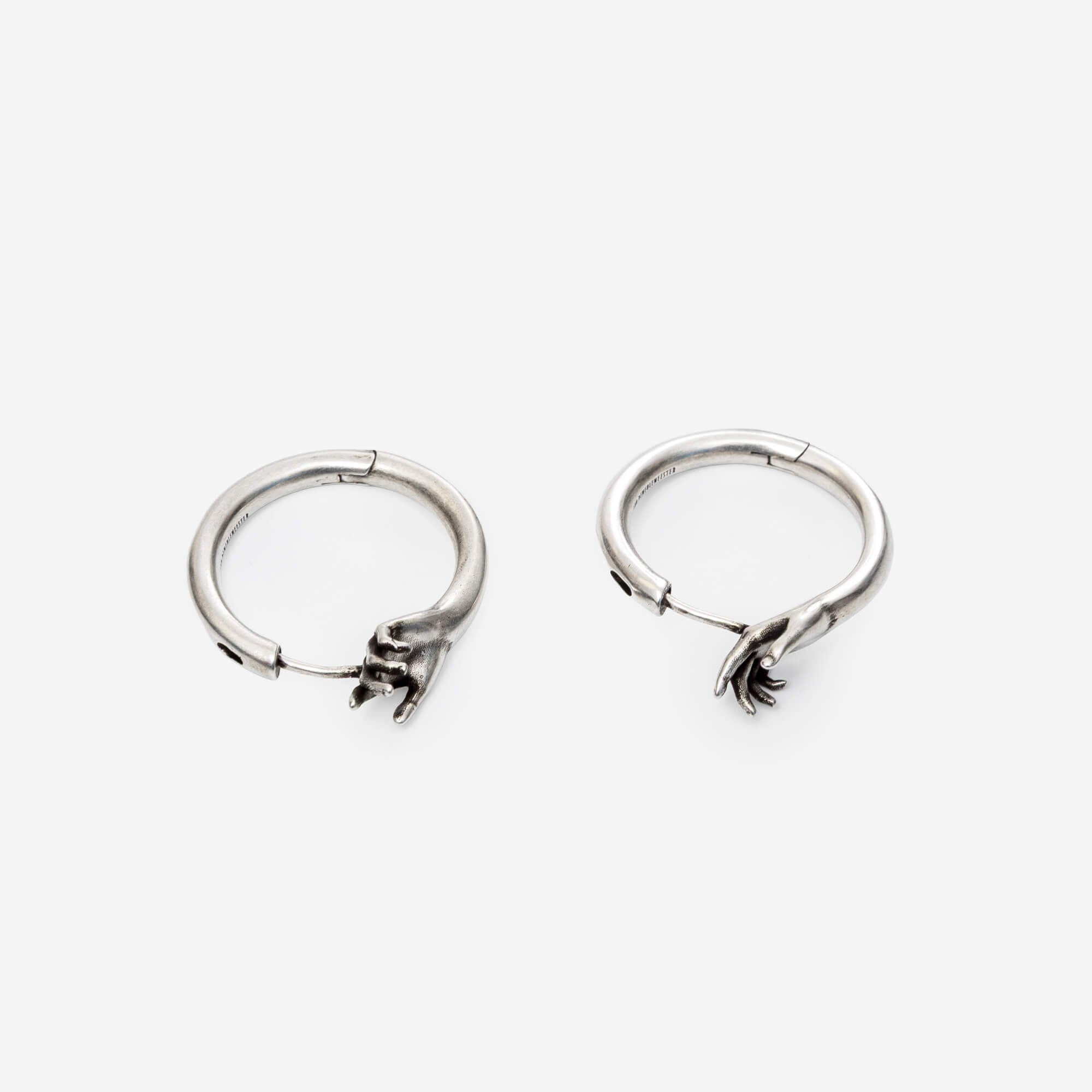 Ann Demeulemeester Cajsa Hand Earrings Antique Silver-3