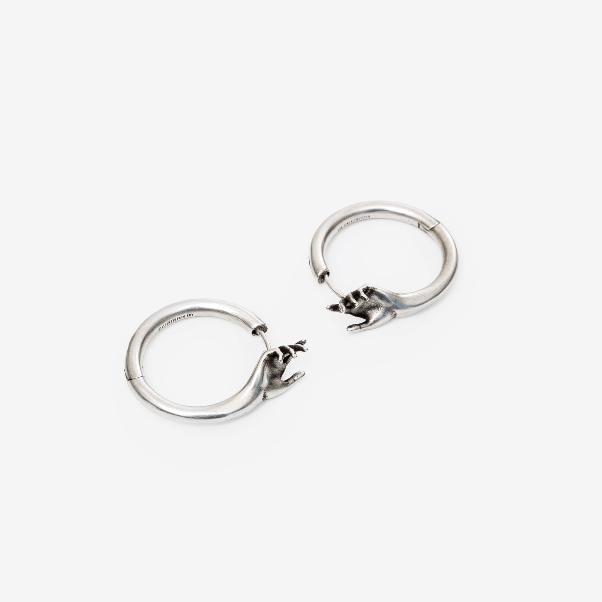 Ann Demeulemeester Cajsa Hand Earrings Antique Silver-2