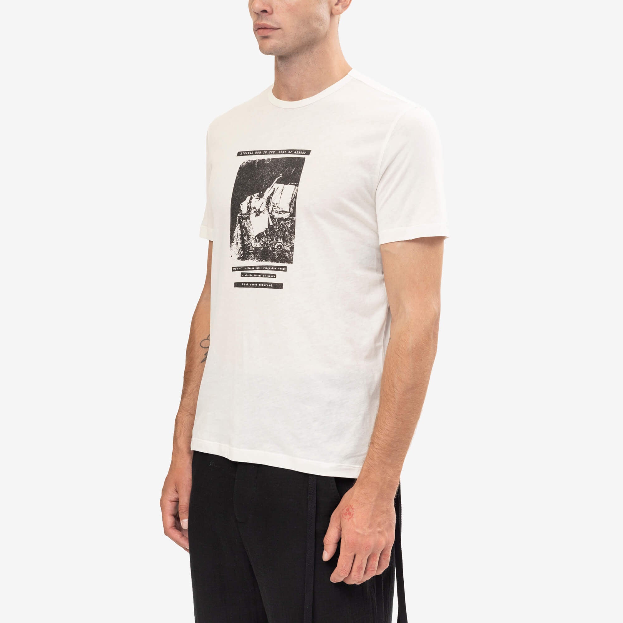Ann Demeulemeester Dust of Memory Baptist Standard Fit T-Shirt Ivory-3