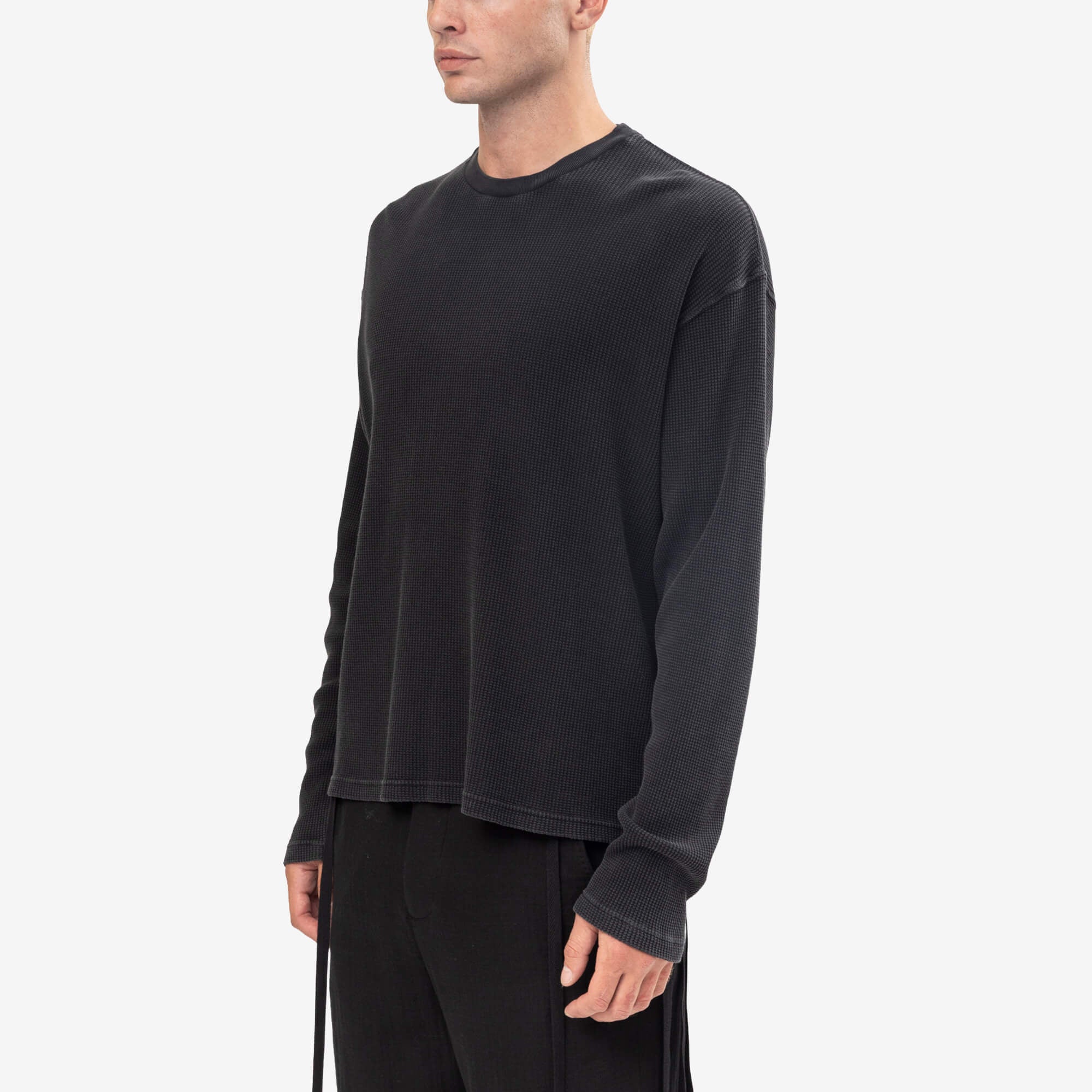 Ann Demeulemeester Emil The Velvet Evening Relax Fit Boxy T-Shirt Faded Black-3
