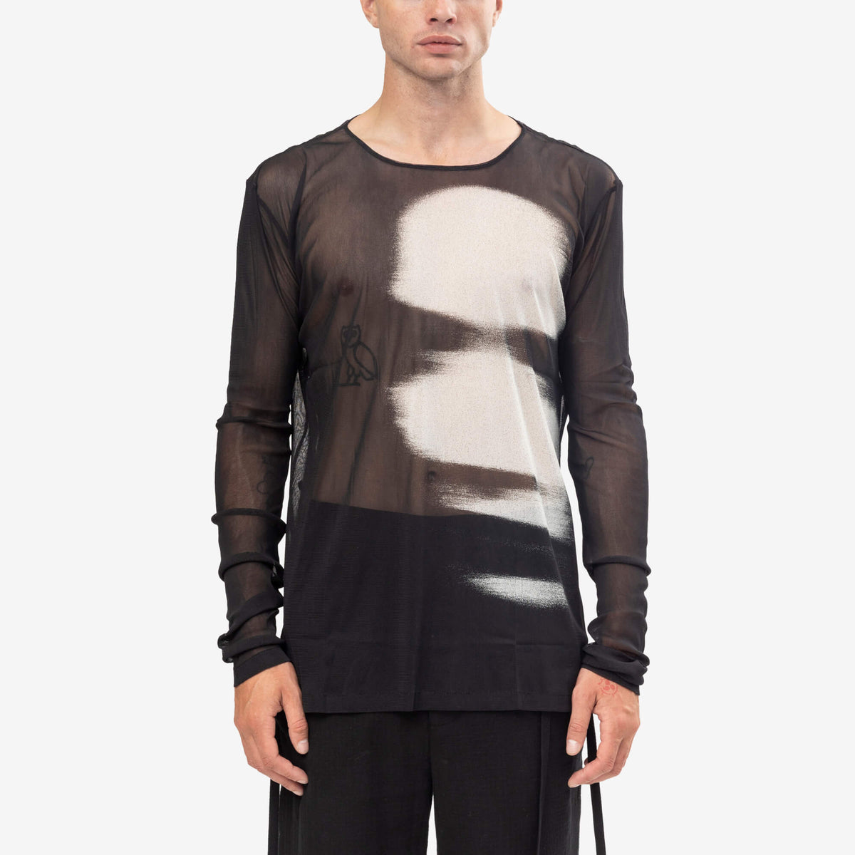 Ann Demeulemeester Greg Slim Fit Long Sleeve T-Shirt Black/Grey-1