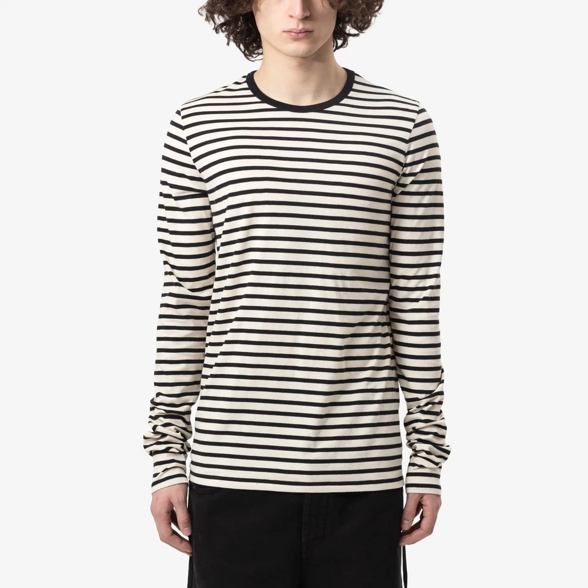 Ann Demeulemeester Greg Slim Long Sleeve T-shirt Black/Chalk