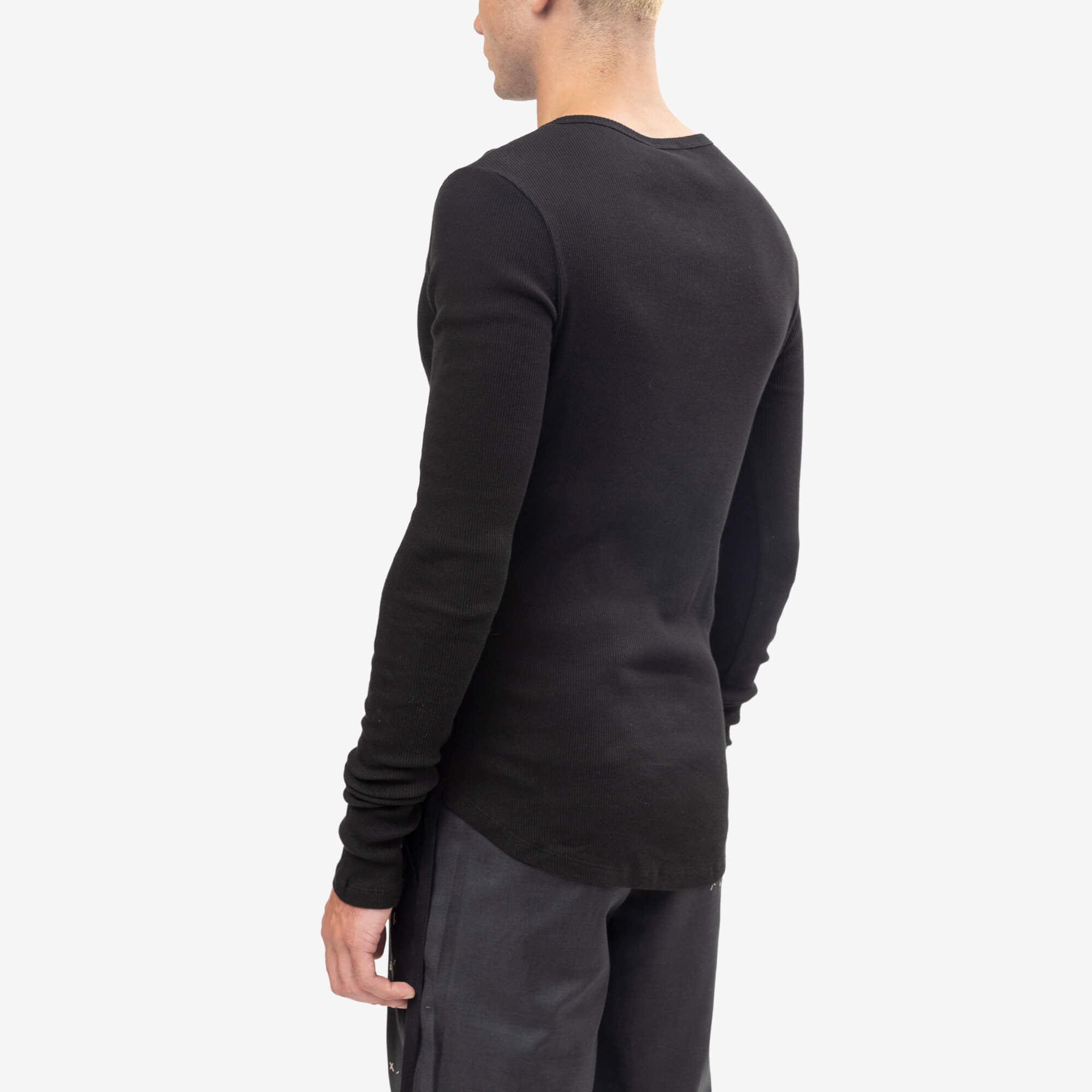 Ann Demeulemeester Hamar Wrinkled Serafino Henley Top Black-4