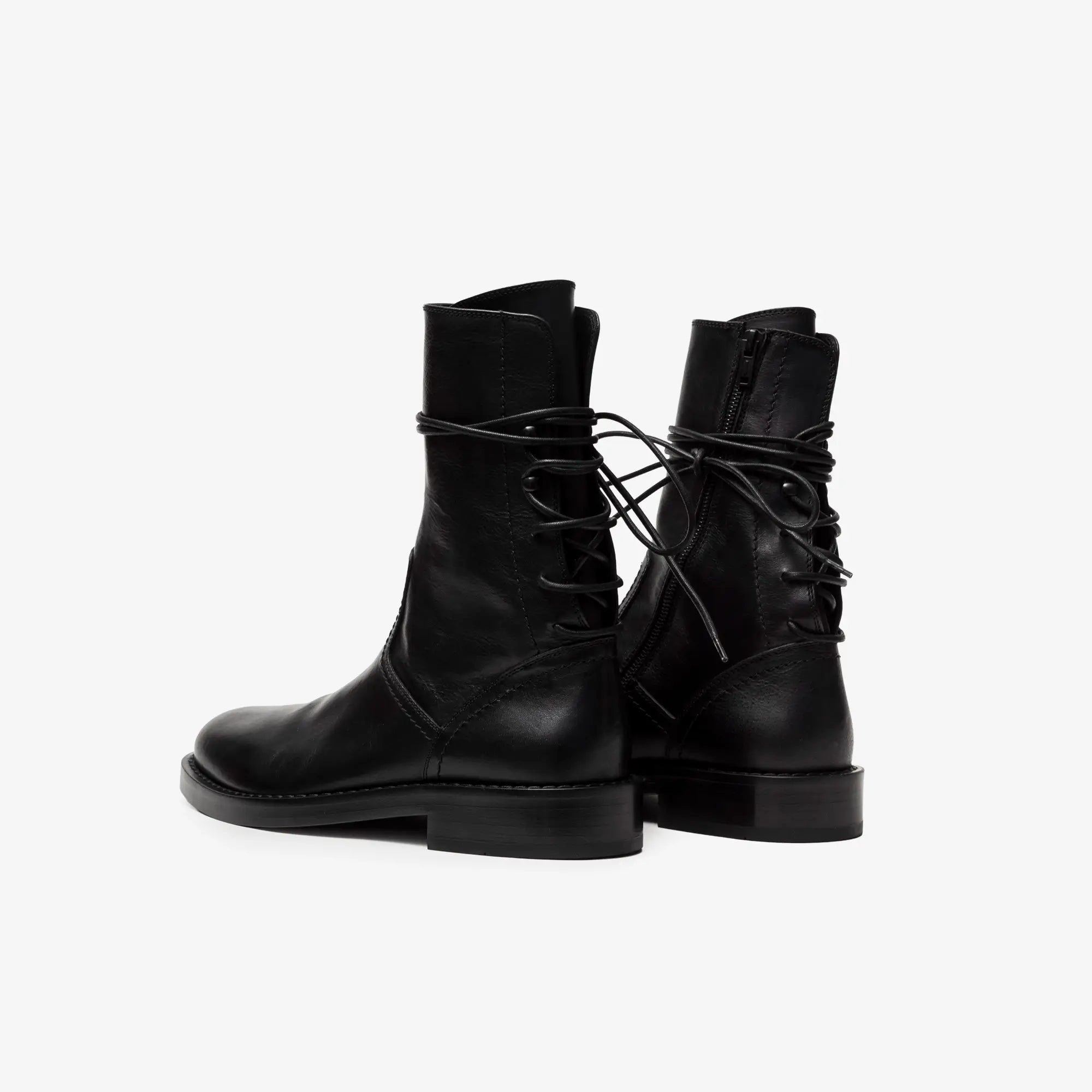 Ann Demeulemeester Heiko Laced Back Ankle Boots Black - 5