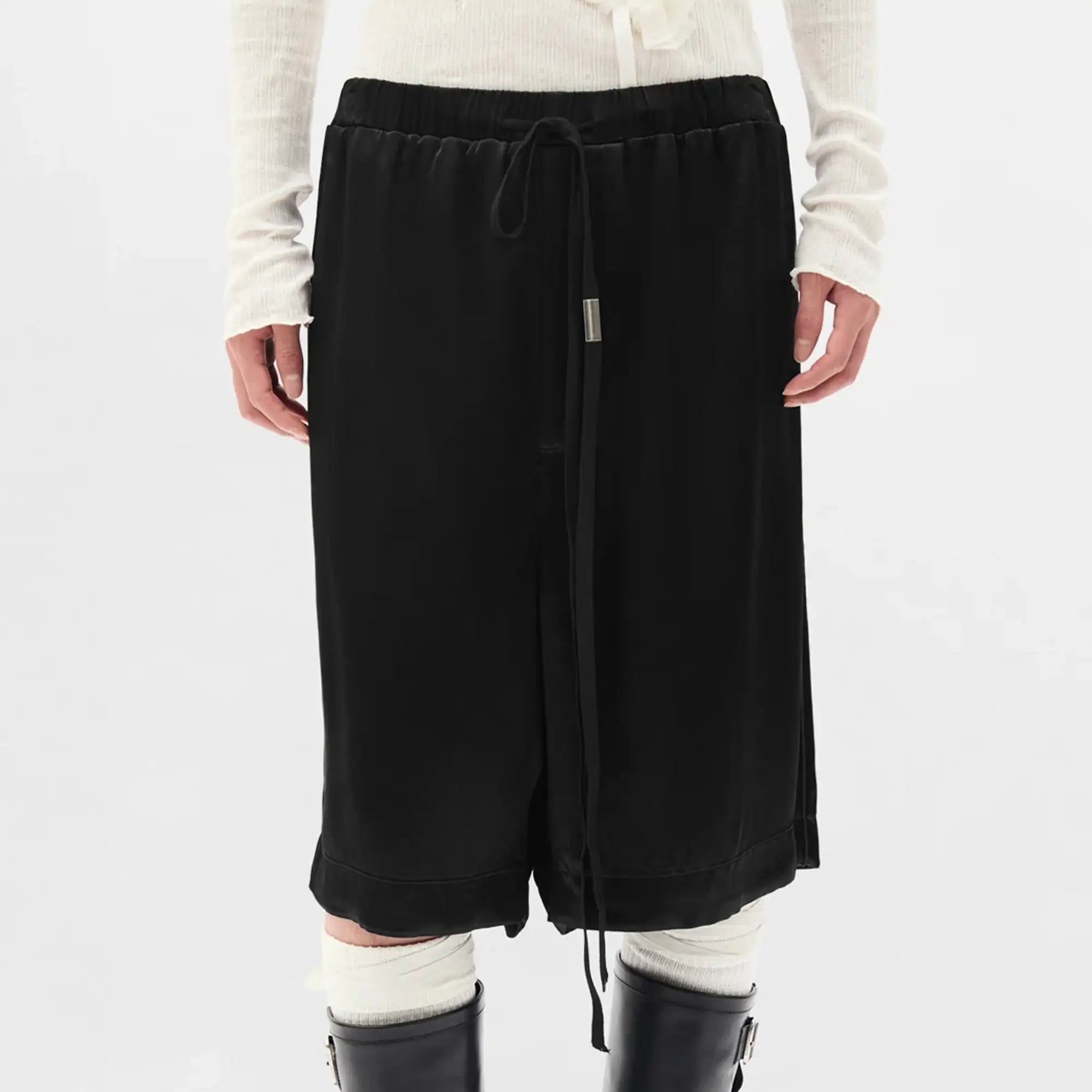 Ann Demeulemeester Raul Relaxed Lounge Bermuda Shorts Black - 1