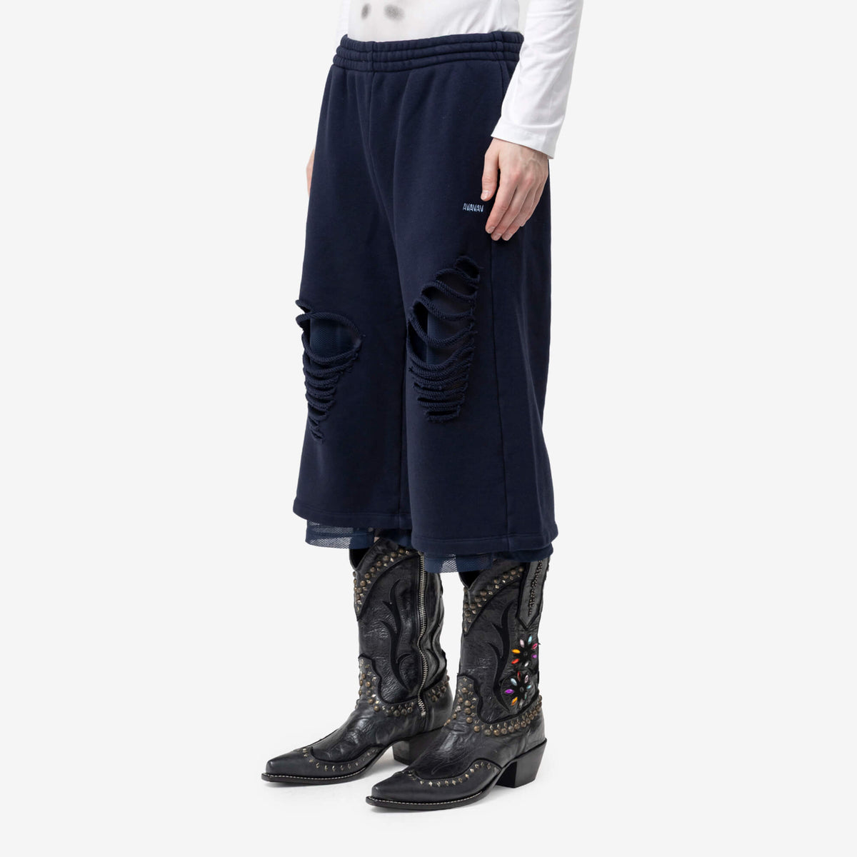 Avavav Allan AV-Logo Cut-Out Sweatpants Blue-3