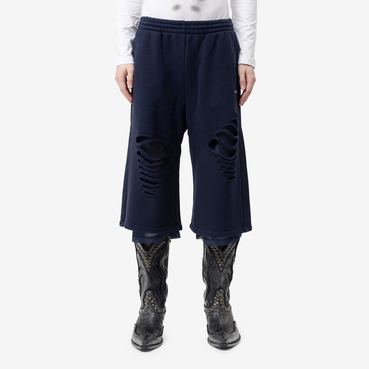 Avavav Allan AV-Logo Cut-Out Sweatpants Blue-1