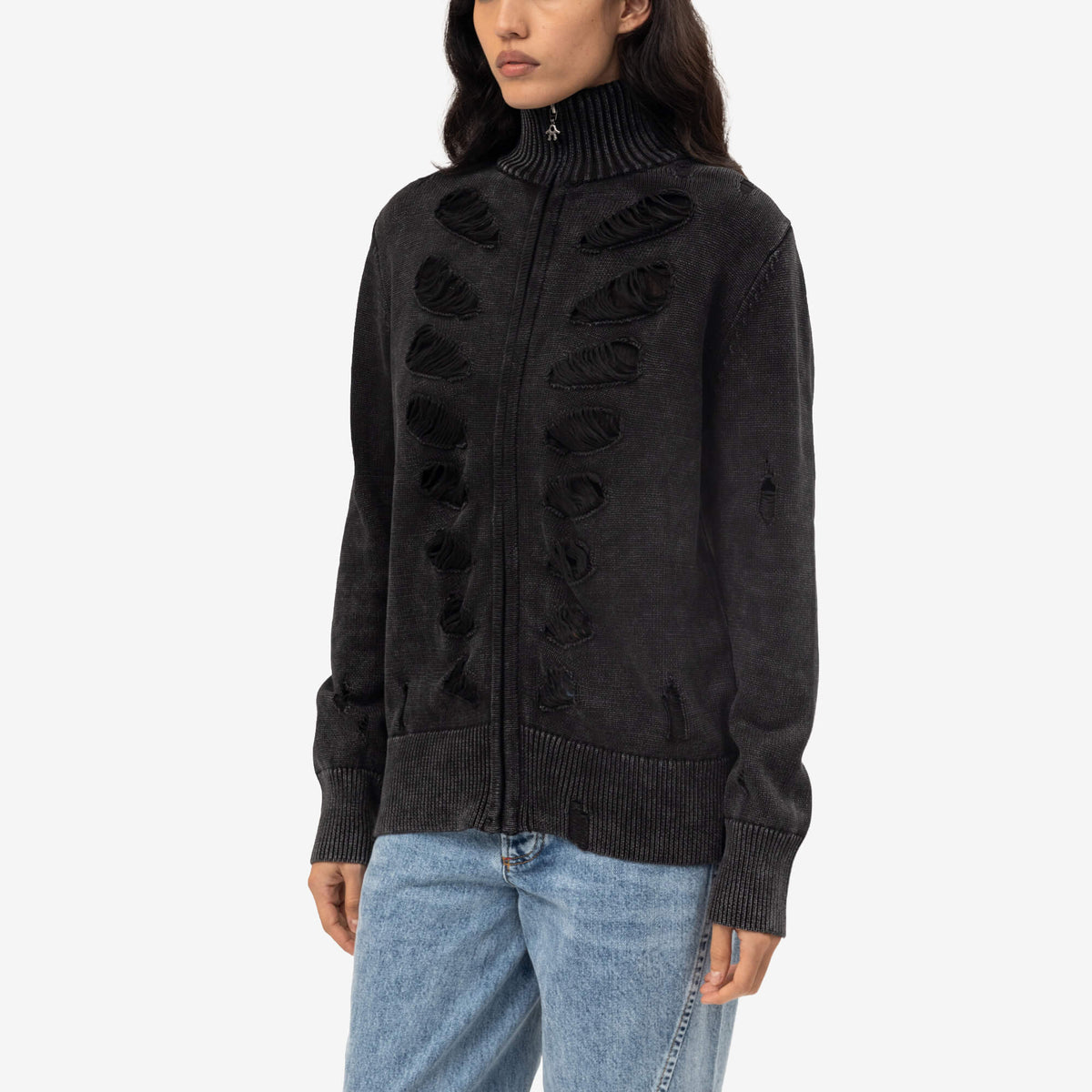 Avavav Kalle Zip Knit Sweater Black-3