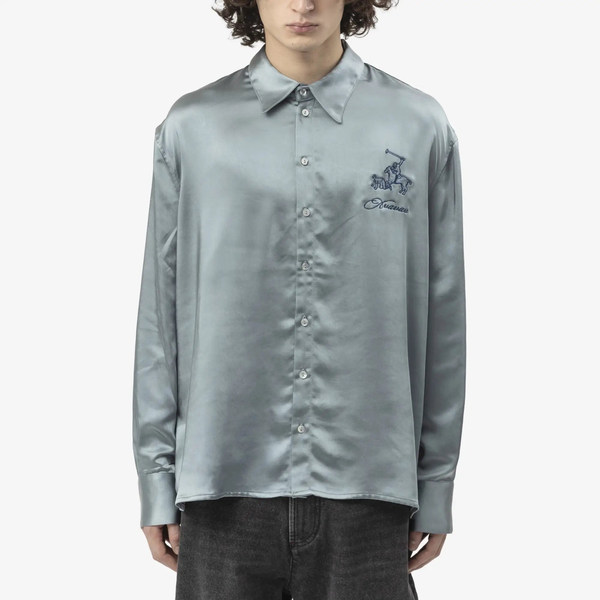 Avavav Sam Satin Shirt Blue - 1