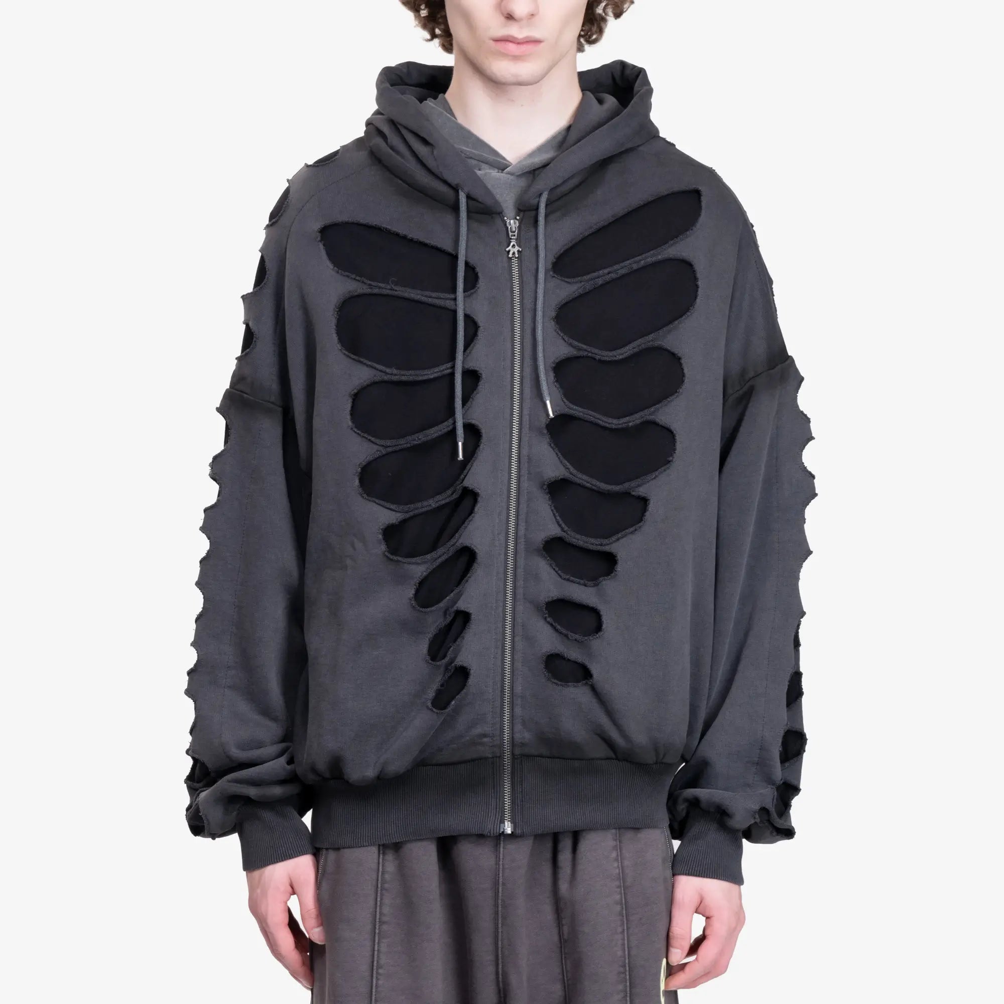 Avavav Shoulderless Cut Out Hoody Black - 1