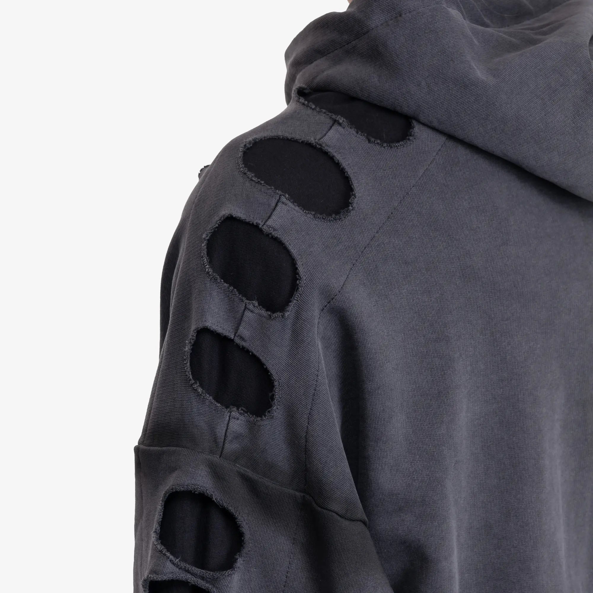 Avavav Shoulderless Cut Out Hoody Black - 6