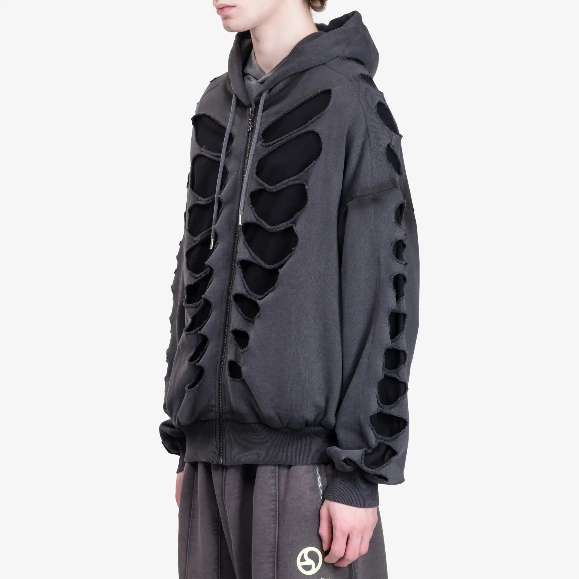 Avavav Shoulderless Cut Out Hoody Black - 3