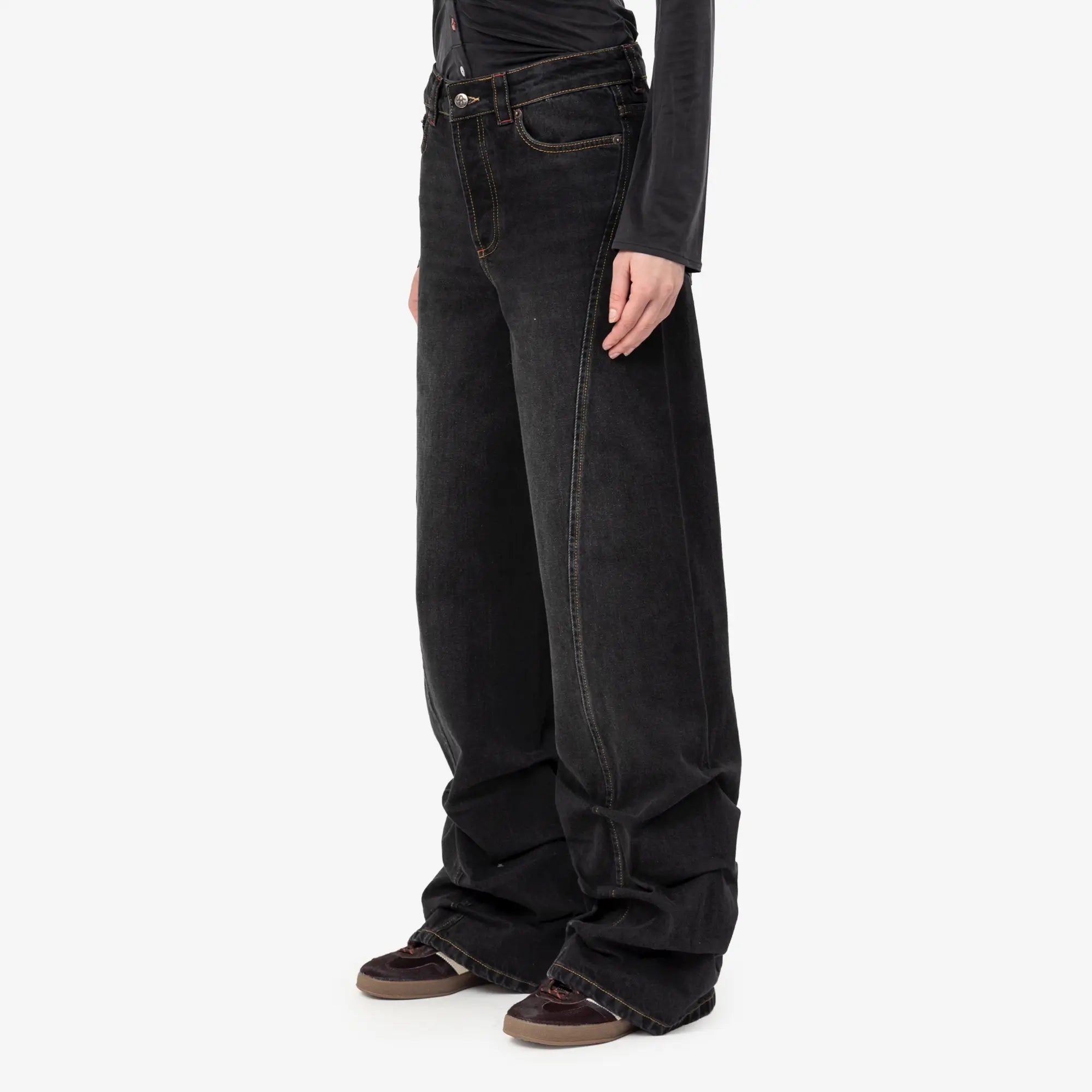Avavav Womens Jessie Pleated Jeans Black - 3