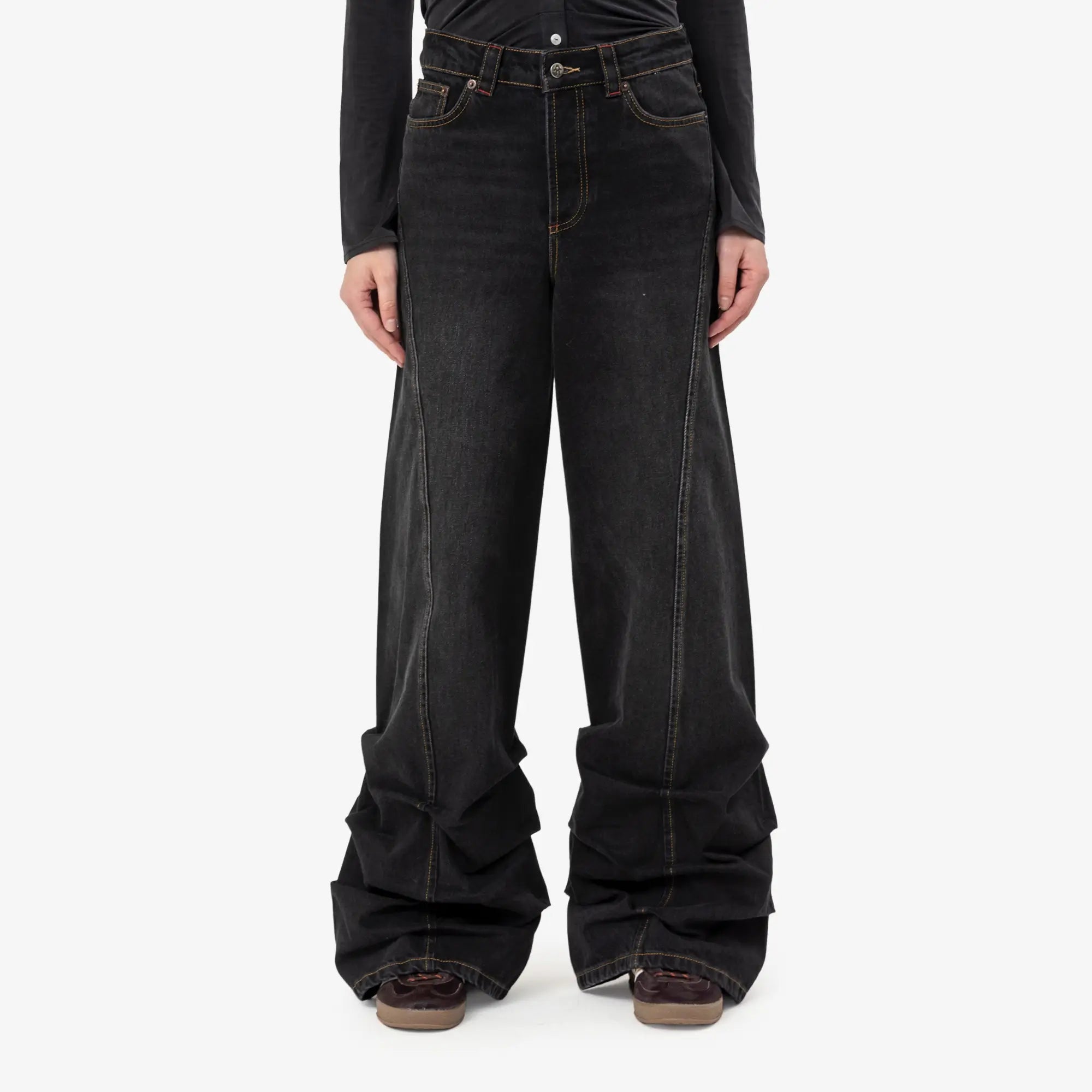 Avavav Womens Jessie Pleated Jeans Black - 1
