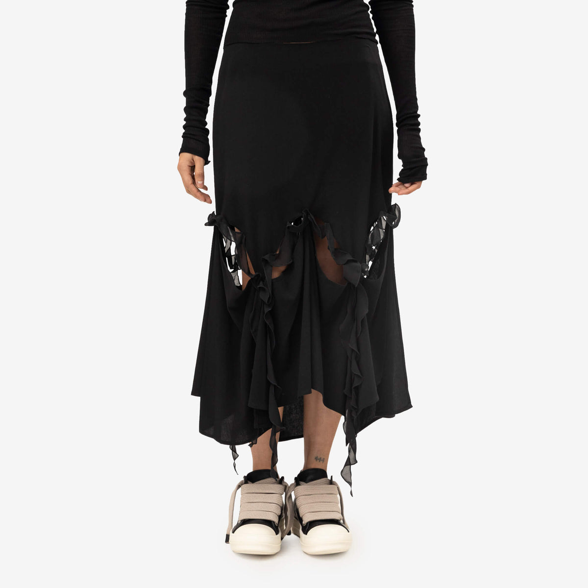 Avavav Womens Kikki Cut-Out Woven Skirt Black-1