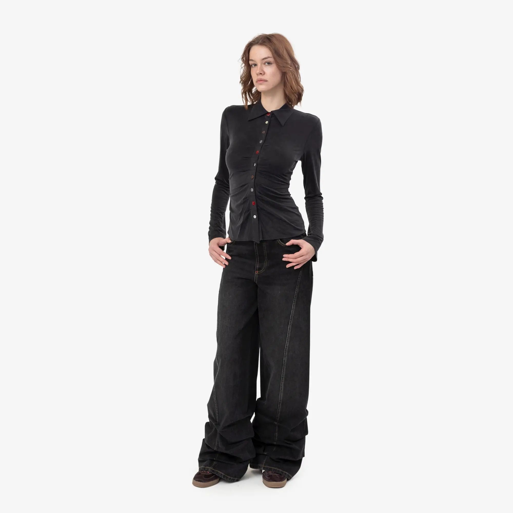 Avavav Womens Simone Cupro Shirt Black - 2