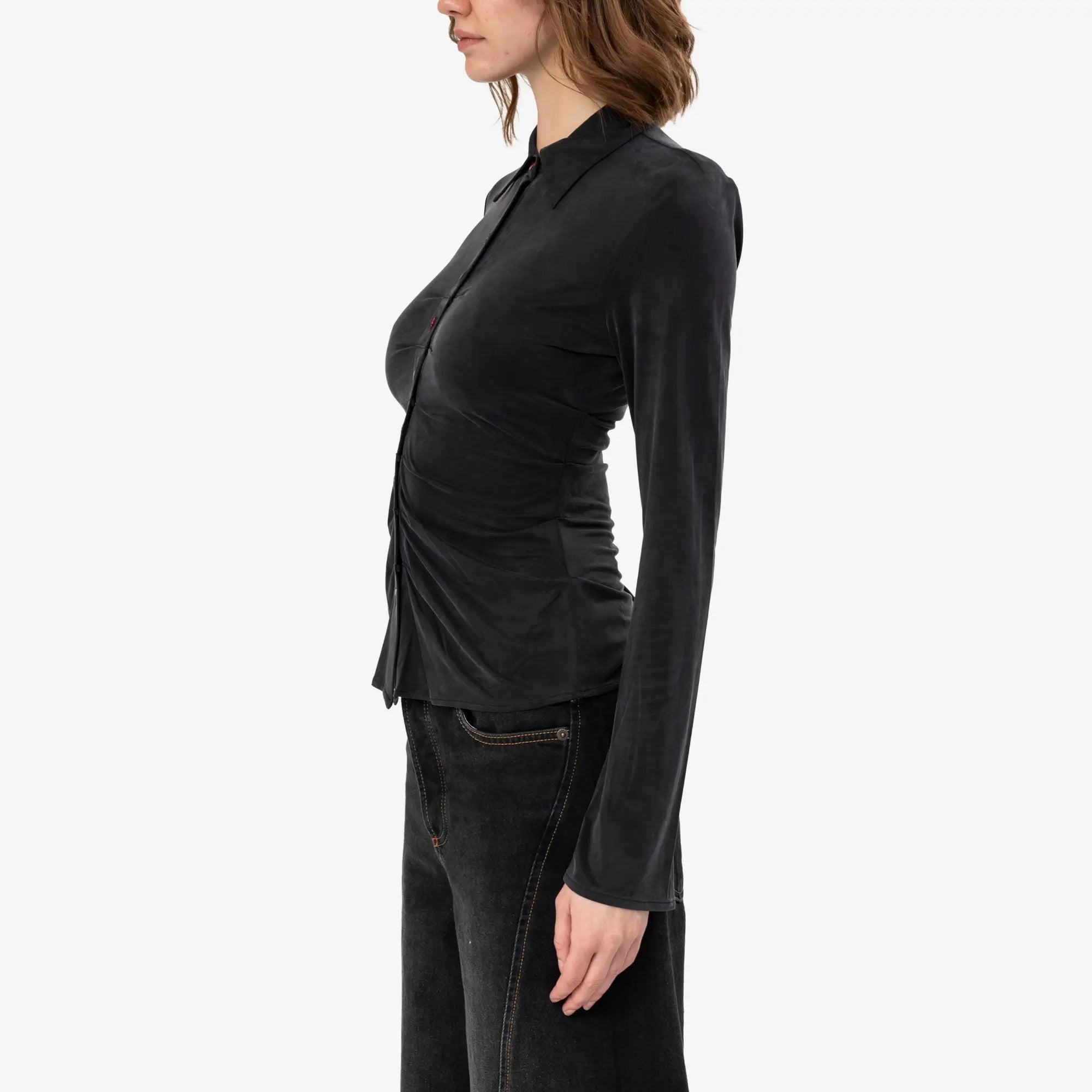 Avavav Womens Simone Cupro Shirt Black - 3