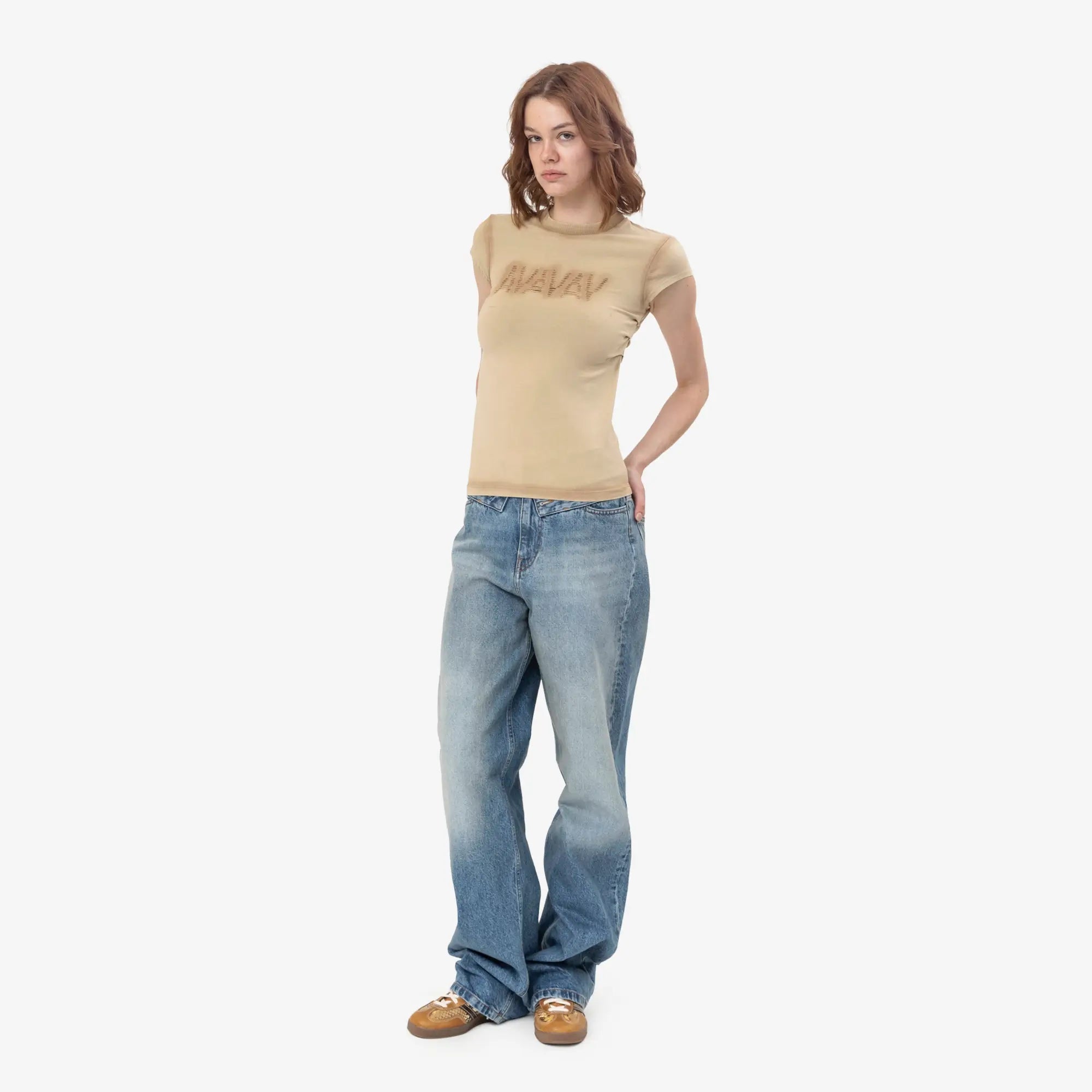 Avavav Womens Tina Baby T-Shirt Beige - 2