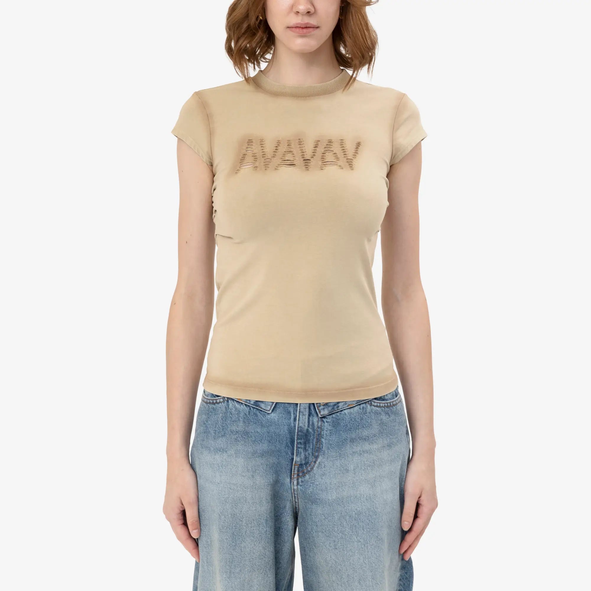 Avavav Womens Tina Baby T-Shirt Beige - 1