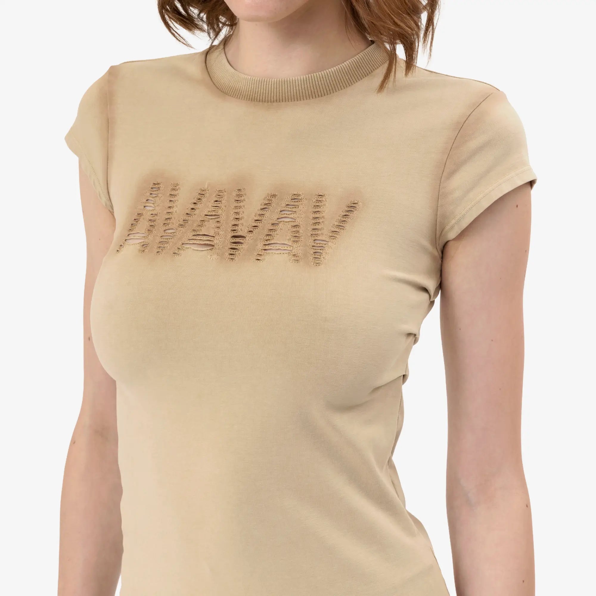 Avavav Womens Tina Baby T-Shirt Beige - 5