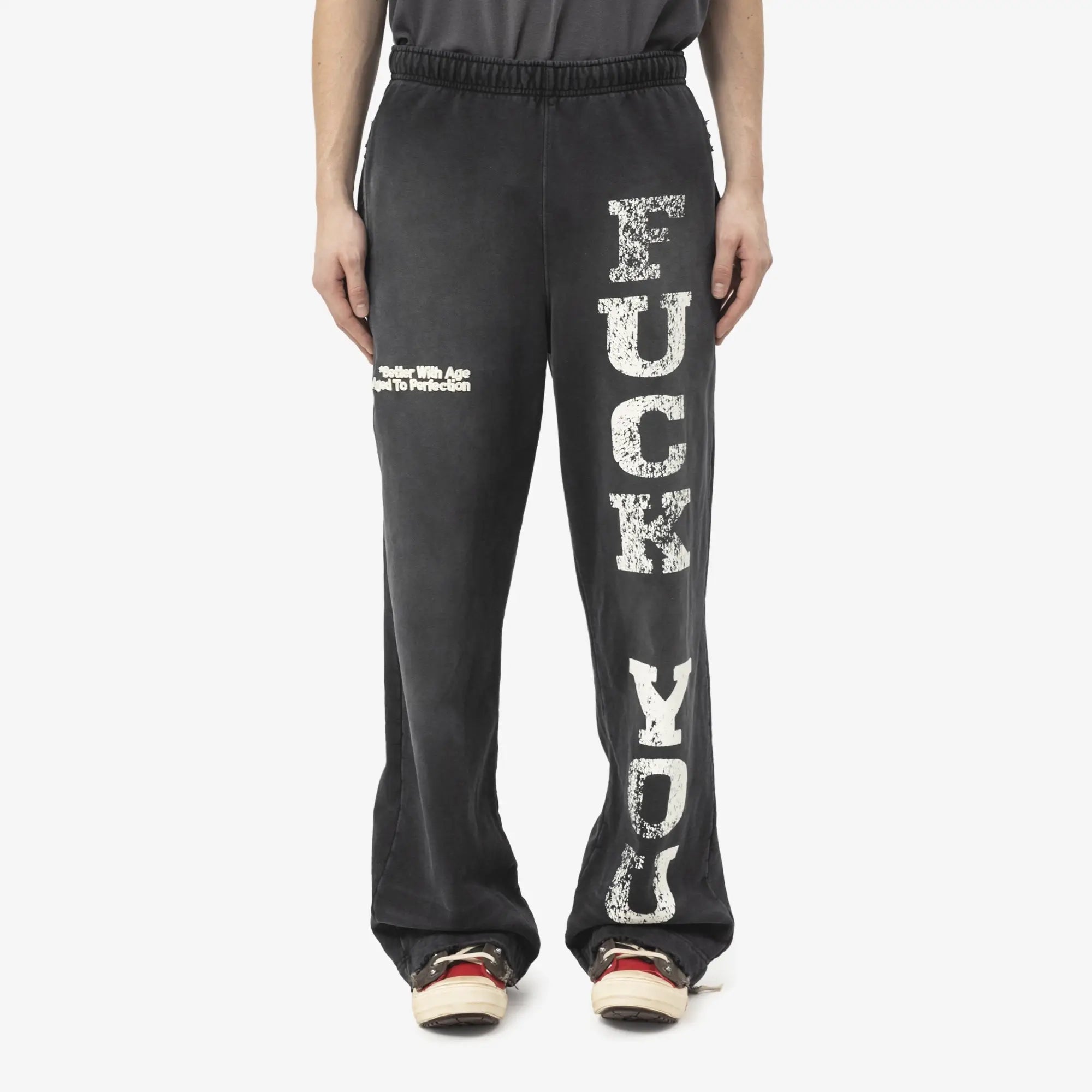 Better With Age Fck You Sweatpants Faded Black - 1