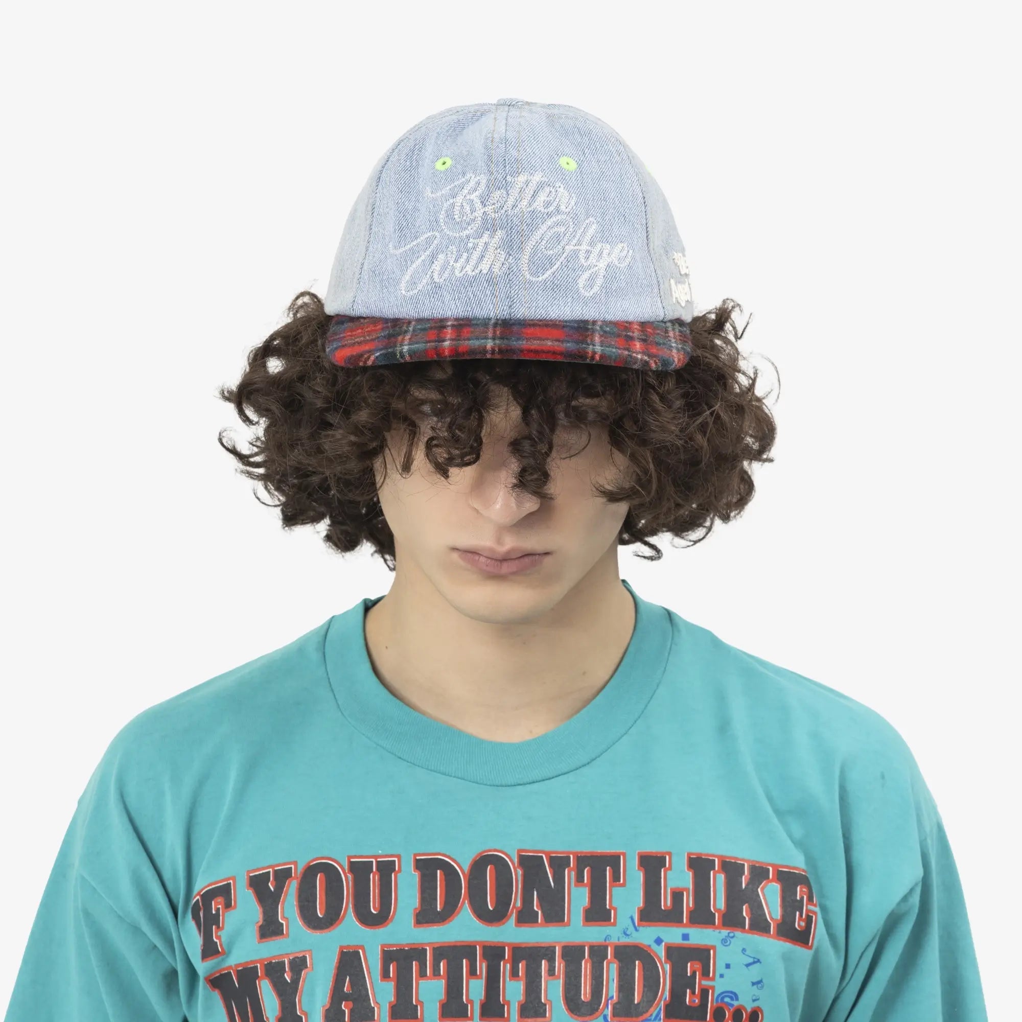 Better With Age Heritage Recon Denim Plaid Hat OS - 2