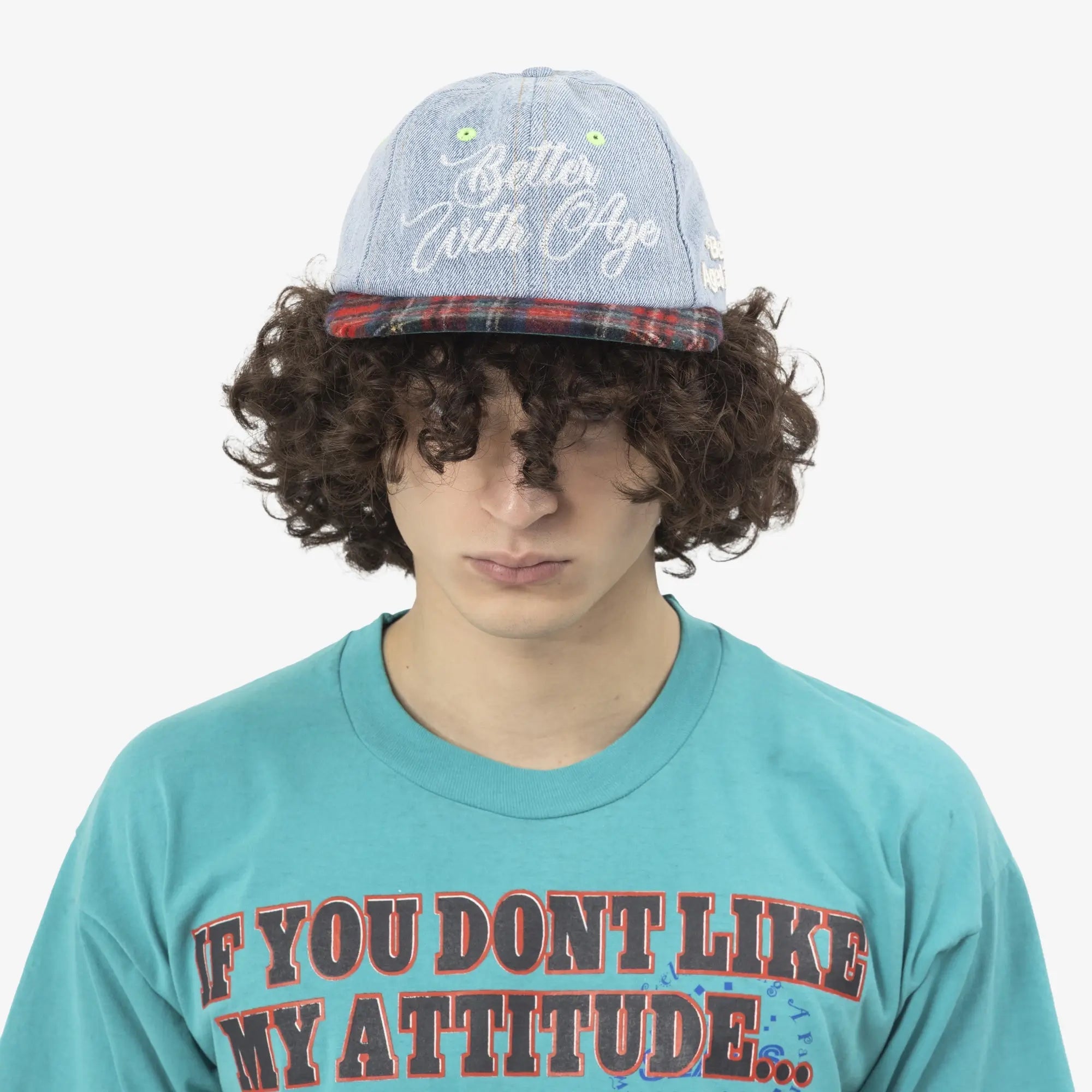 Better With Age Heritage Recon Denim Plaid Hat OS - 5