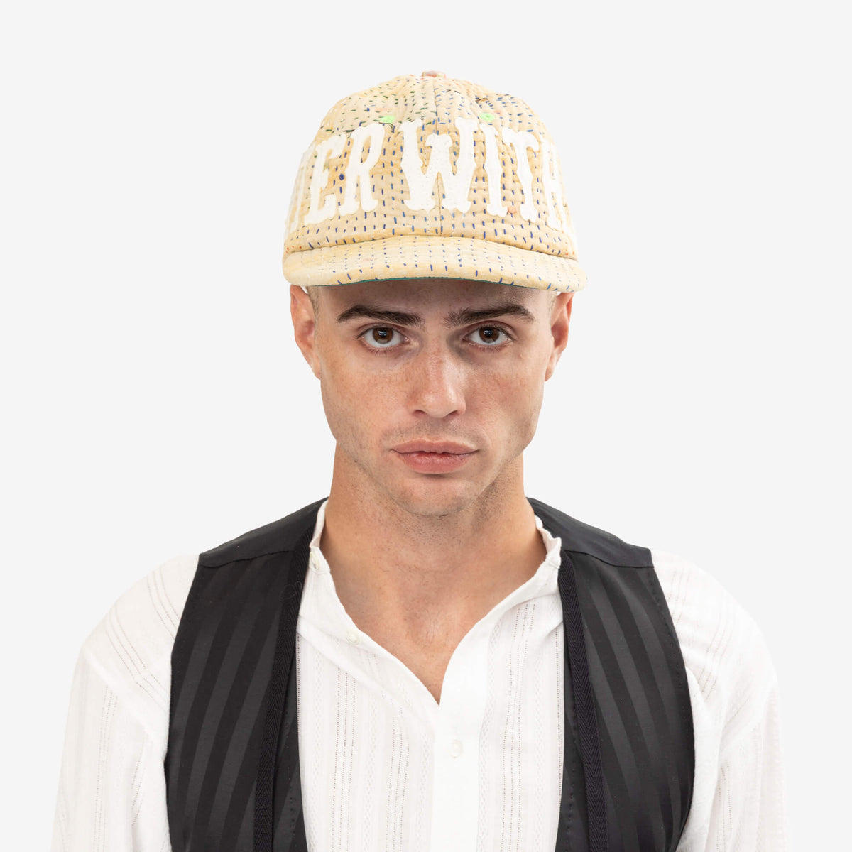 Better With Age Issac Reconstructed Kantha Hat Blue-2