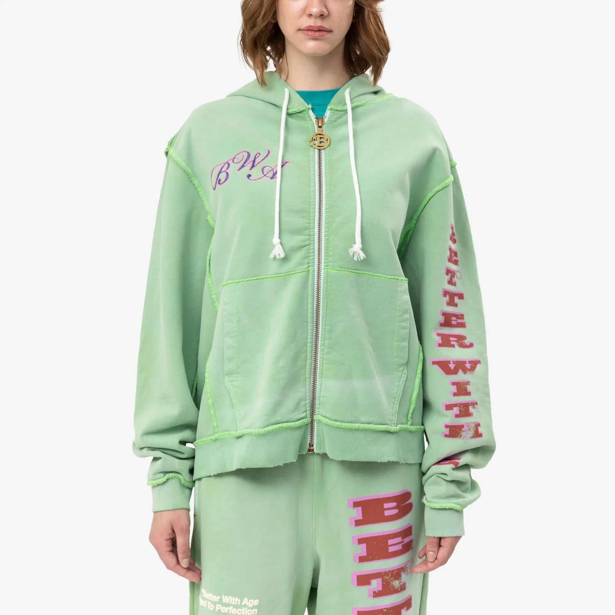 Better With Age Magic Zip Hoody Sage - 1